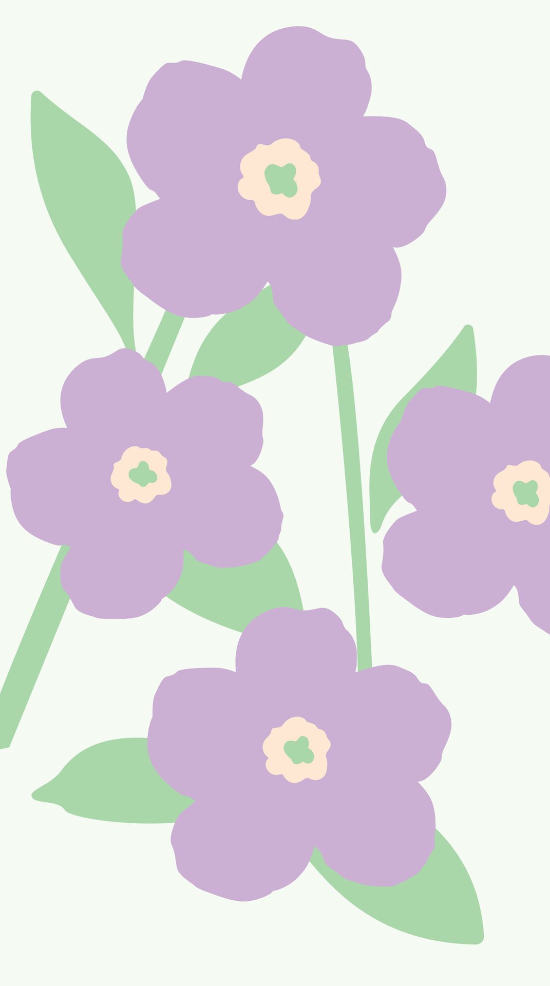 Hand drawn mobile phone wallpaper cute floral pattern Free Vector