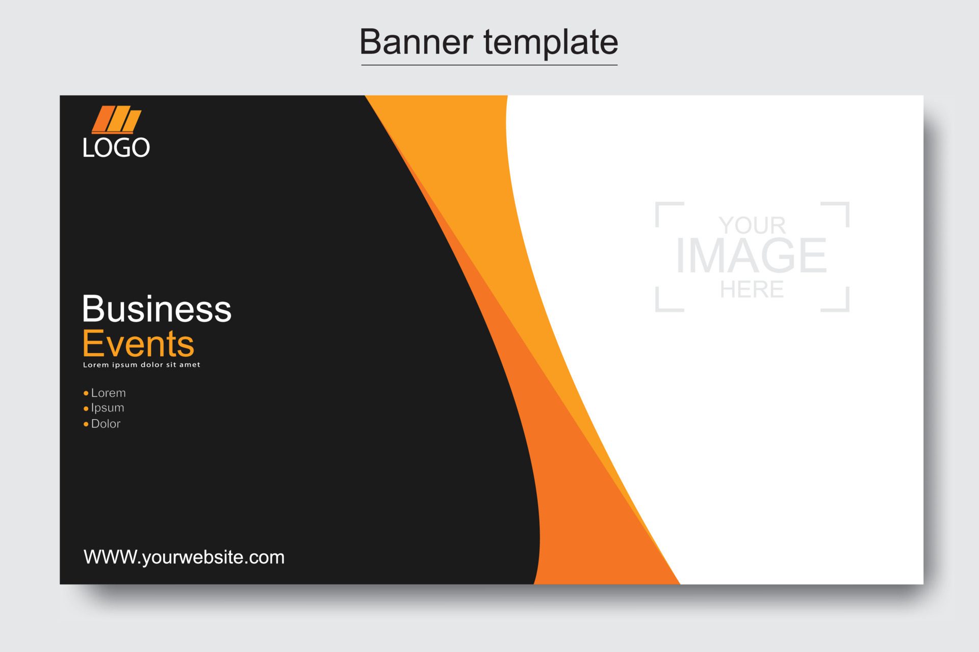 Vector abstract design web banner template. Web Design Elements – Header Design. Abstract geometric web banner template on grey background. Free Vector