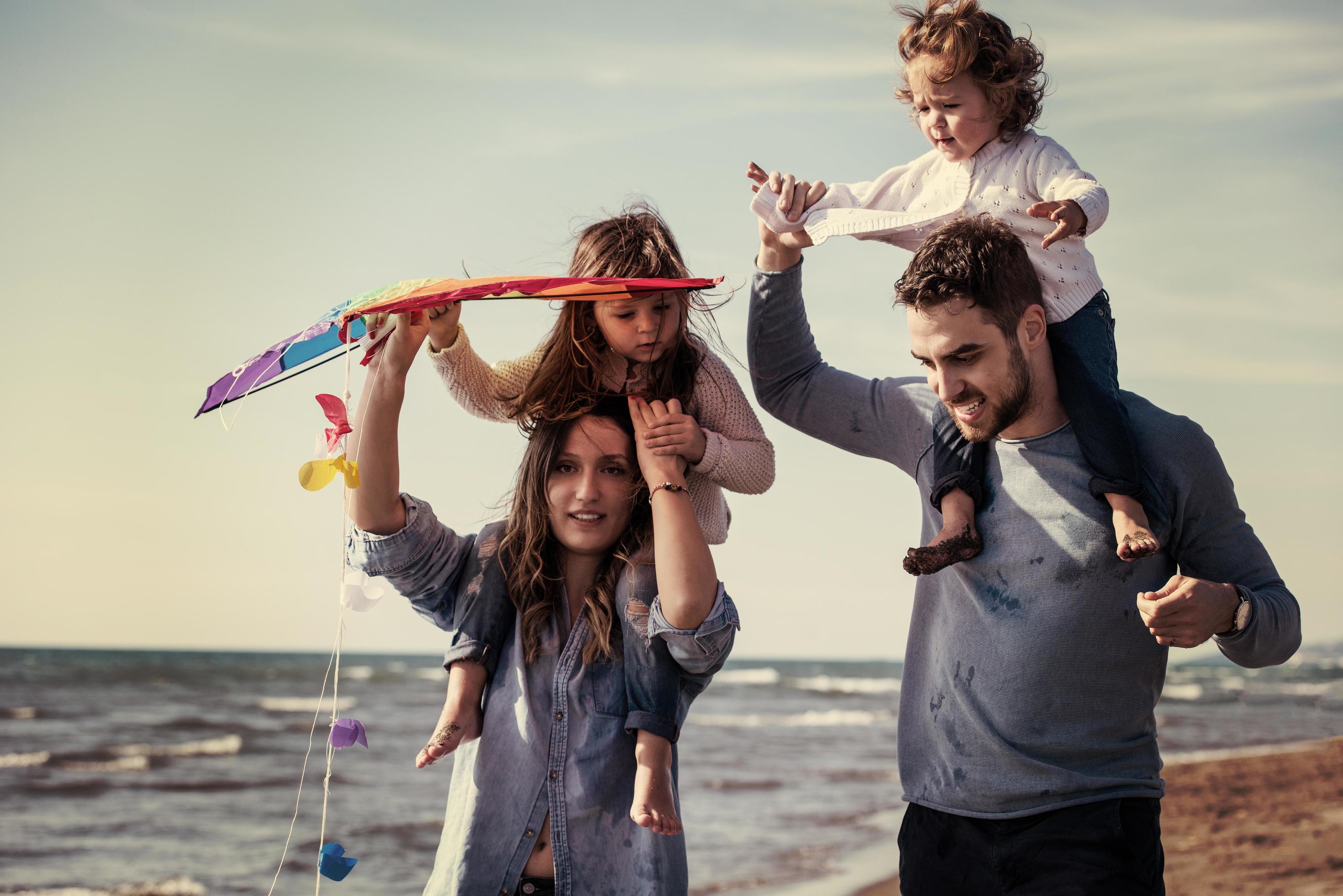 happy family enjoying vecation during autumn day Stock Free