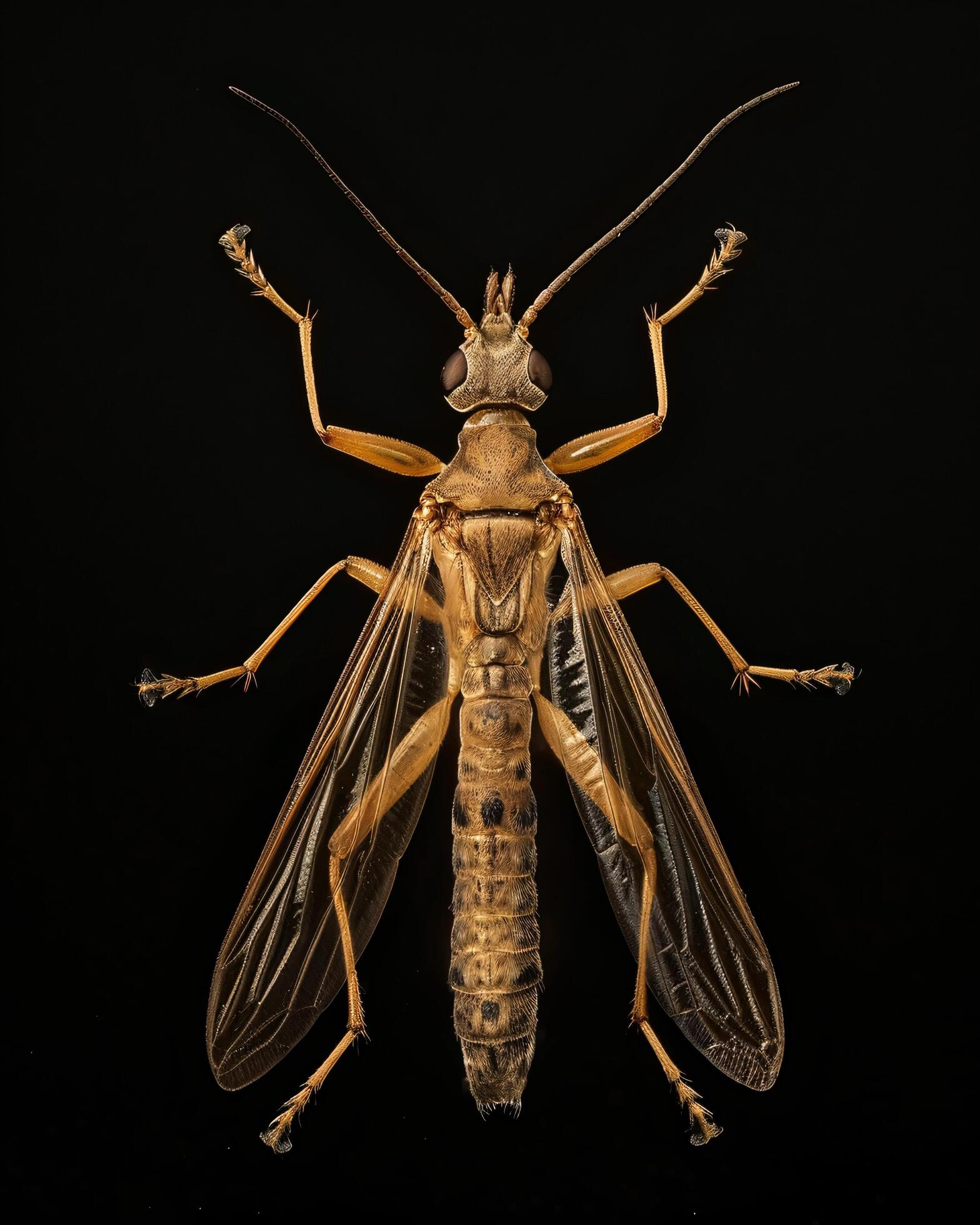 High-Resolution Close-Up Images of Various Insects on Black Background Stock Free