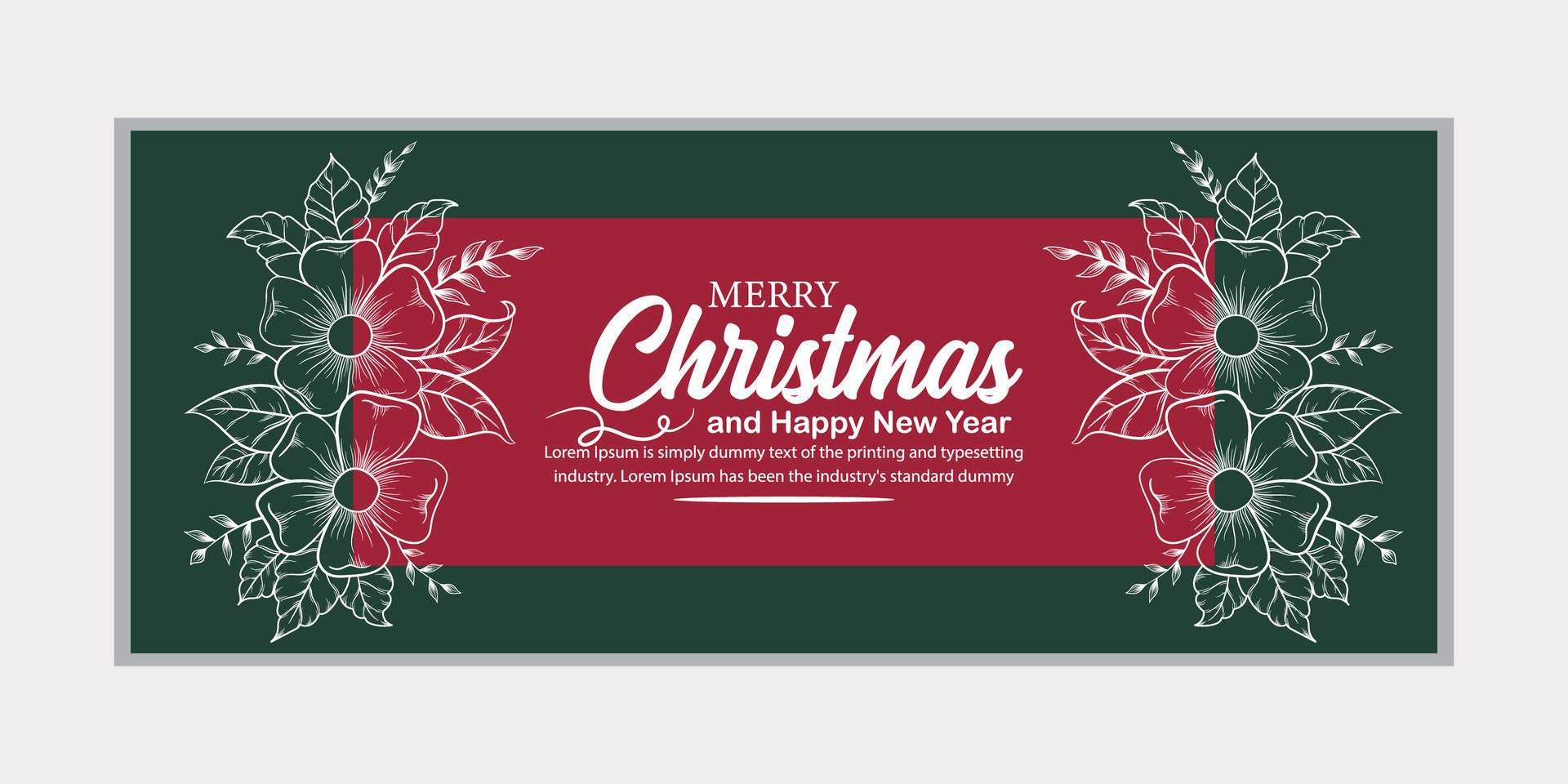 merry christmas banner set and happy new year banner, social media cover and web banner Free Vector