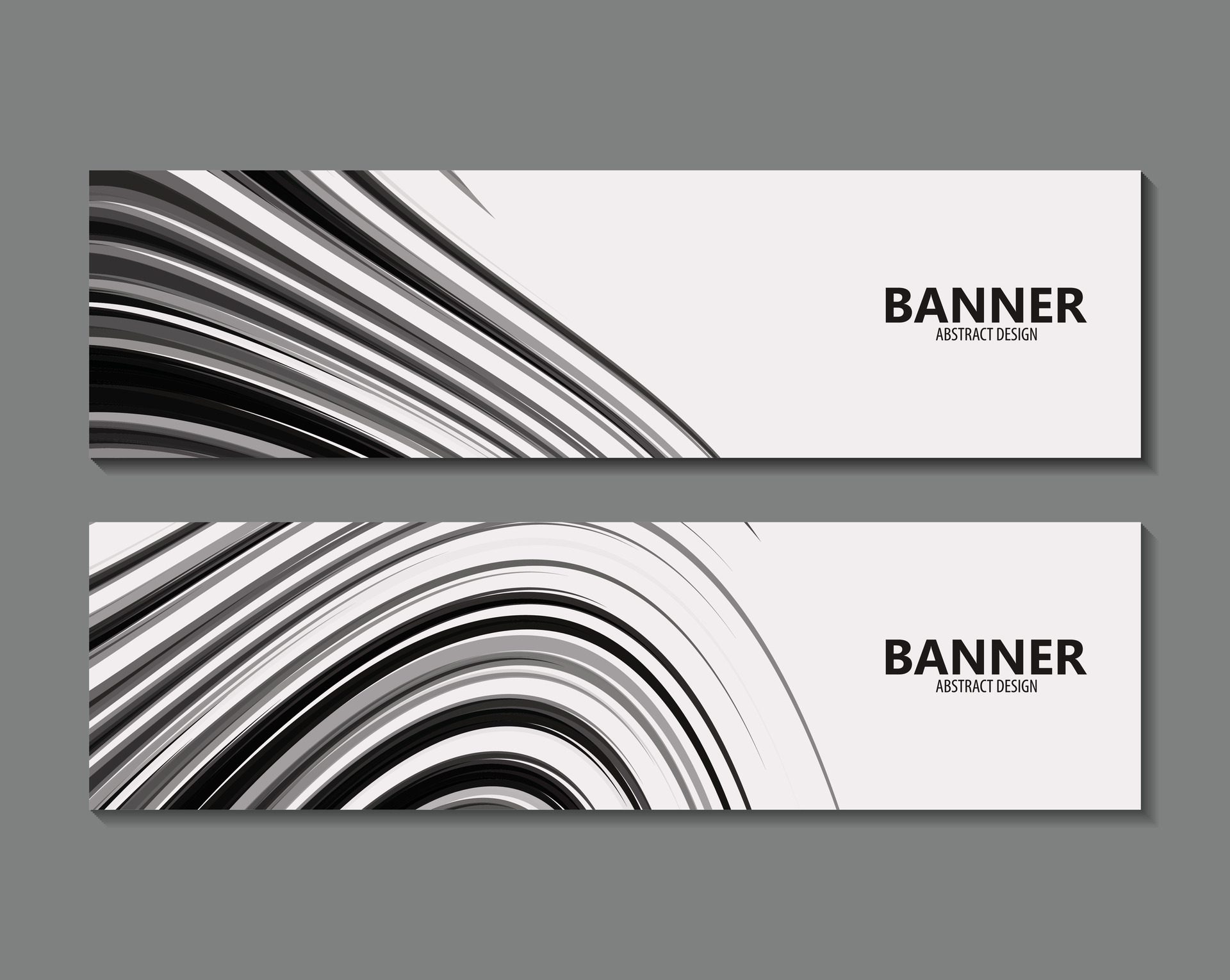 black abstract wave Banner design Free Vector