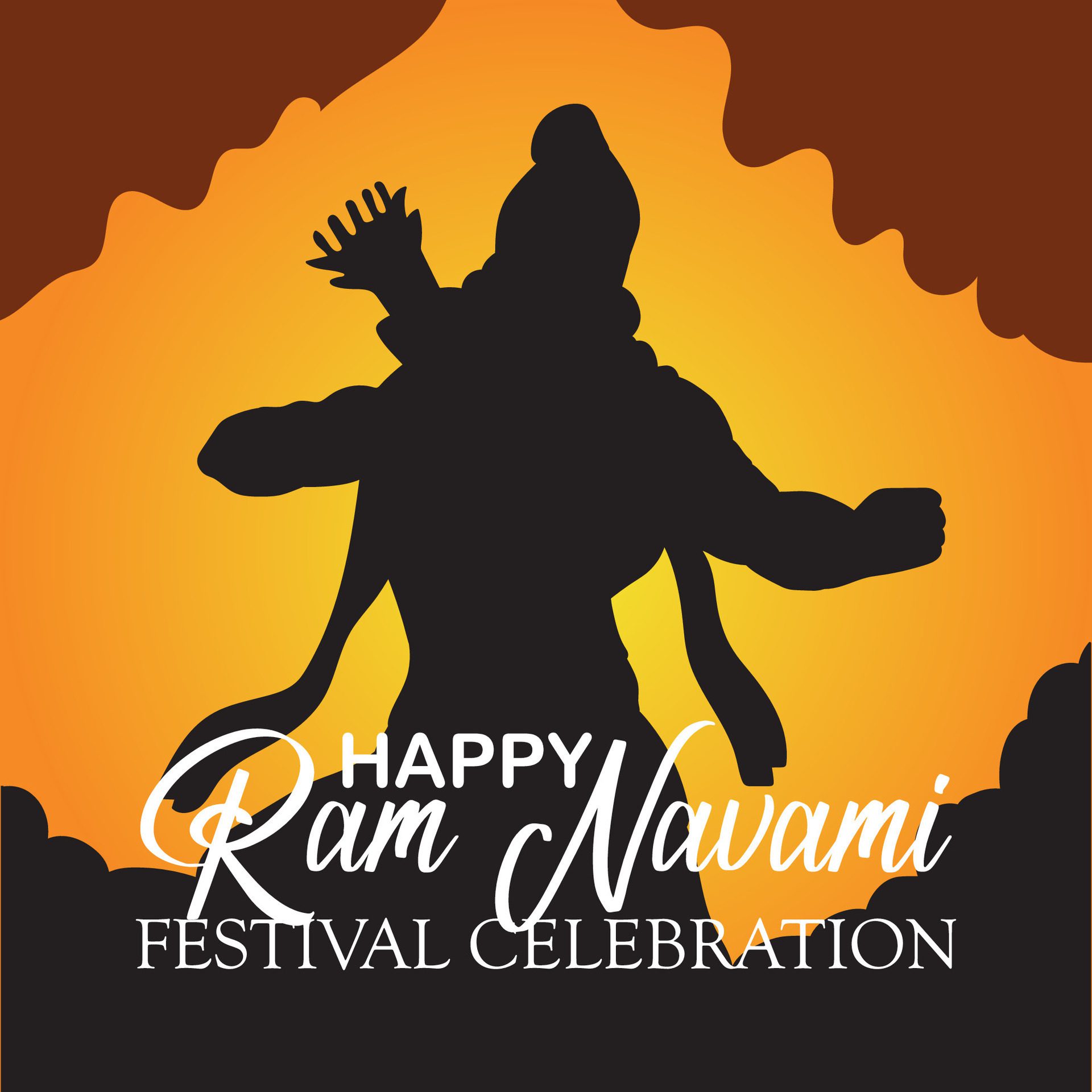 Happy Ram Navami cultural Banner Hindu festival vertical post wishes celebration card Ram Navami celebration background Free Vector