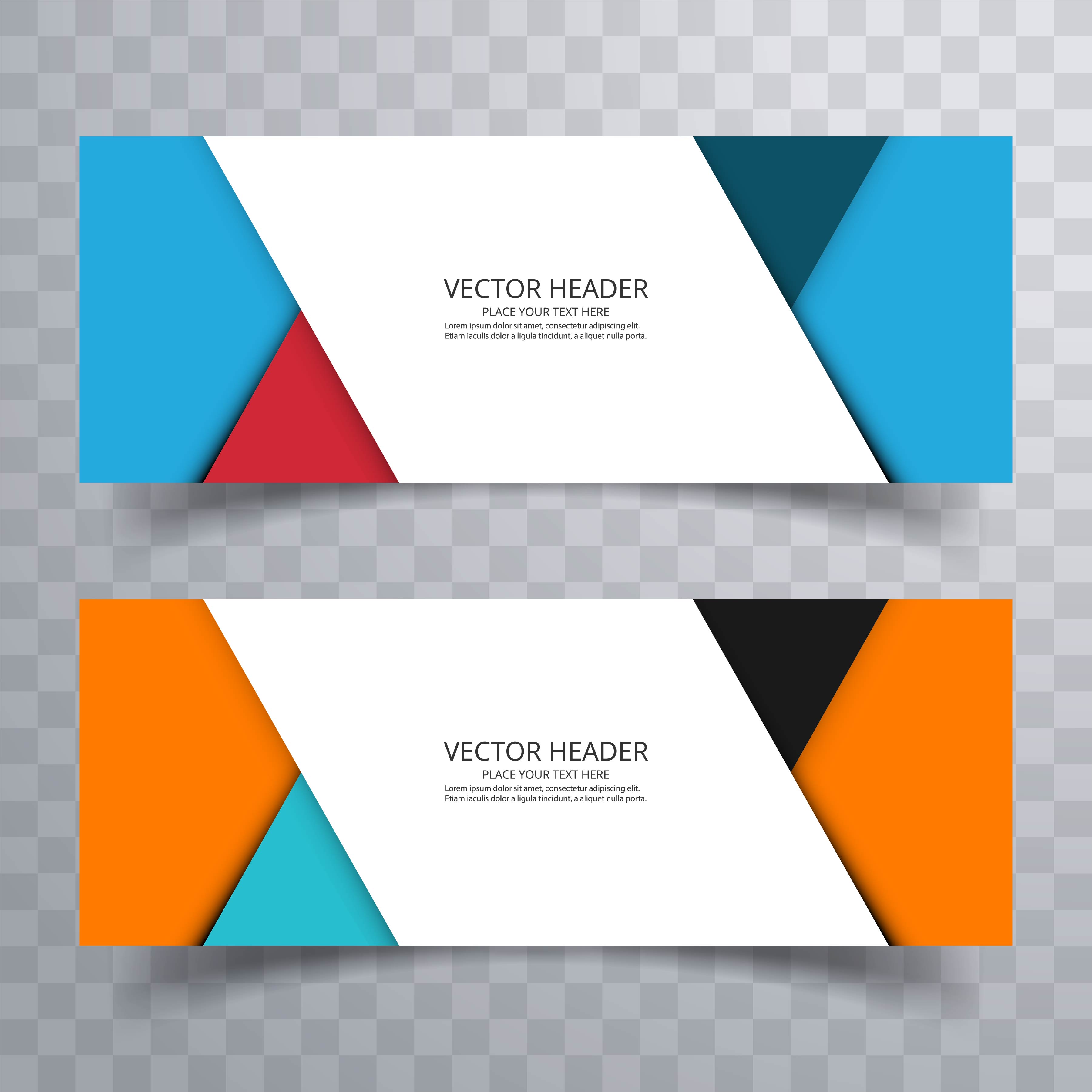 Abstract banner set design background or header templates Free Vector