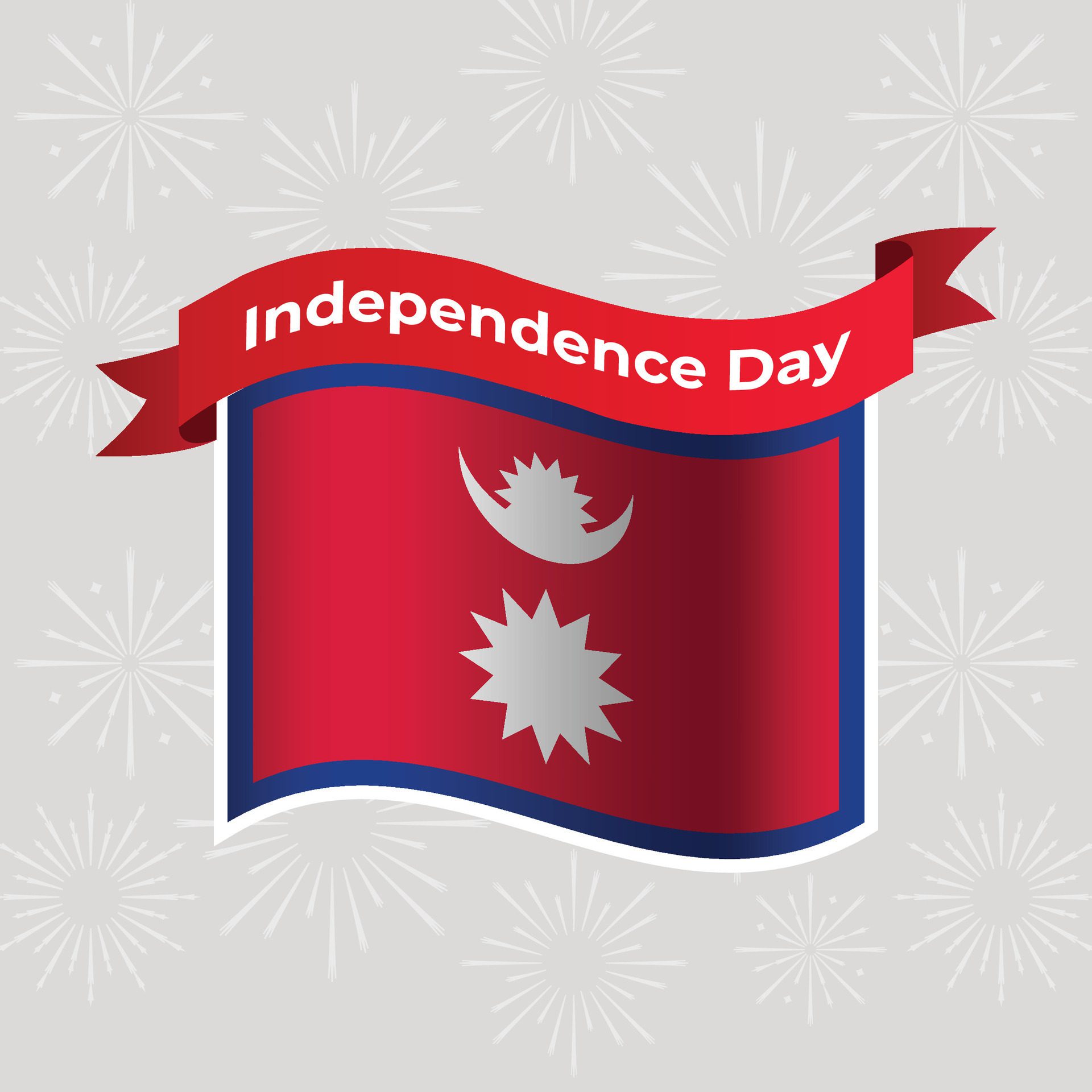 Nepal Wavy Flag Independence Day Banner Background Free Vector