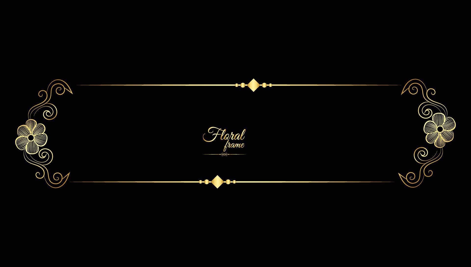 Vector luxury decorative golden vintage frames and borders. retro ornamental frame art and flower isolated floral background Stock Free