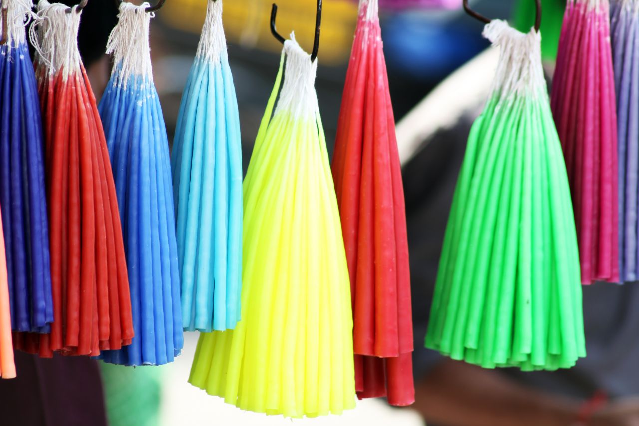 Colorful Candles Shop Market Stock Free