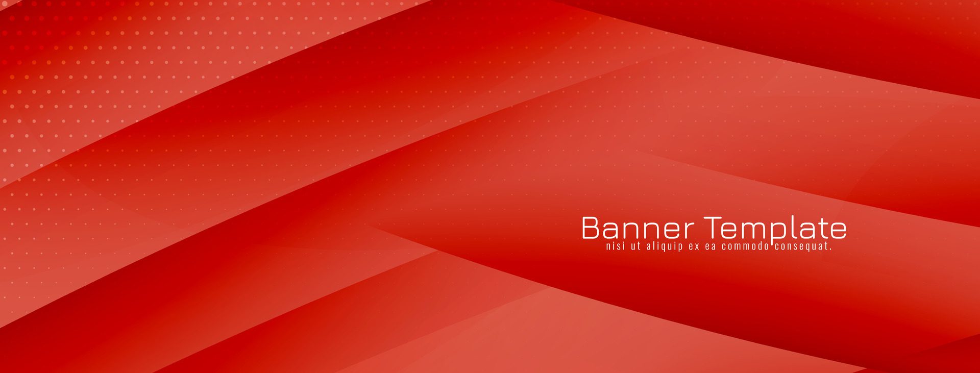 Modern red color wave style banner template Free Vector