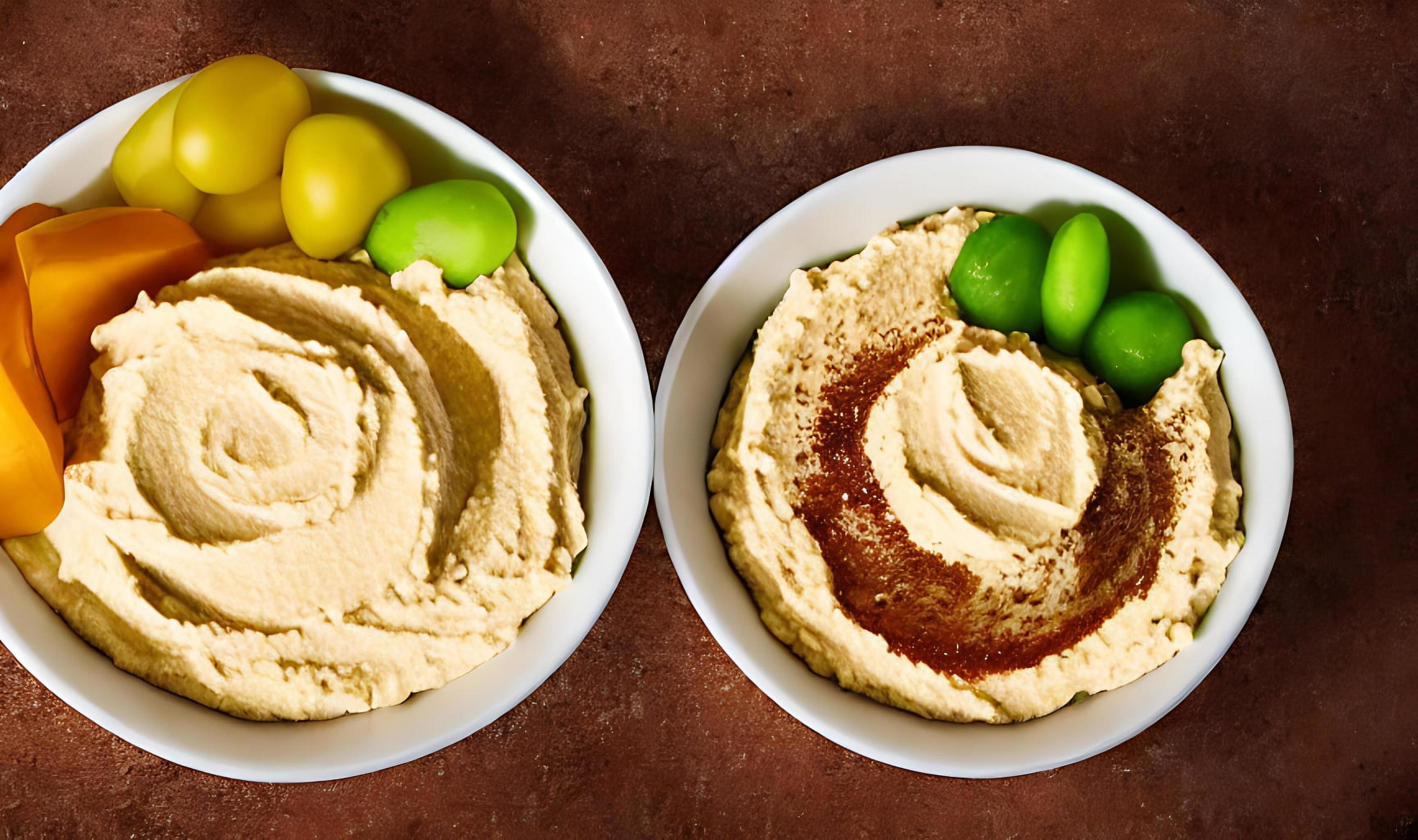 Healthy food. Traditional freshly made organic hummus. Stock Free