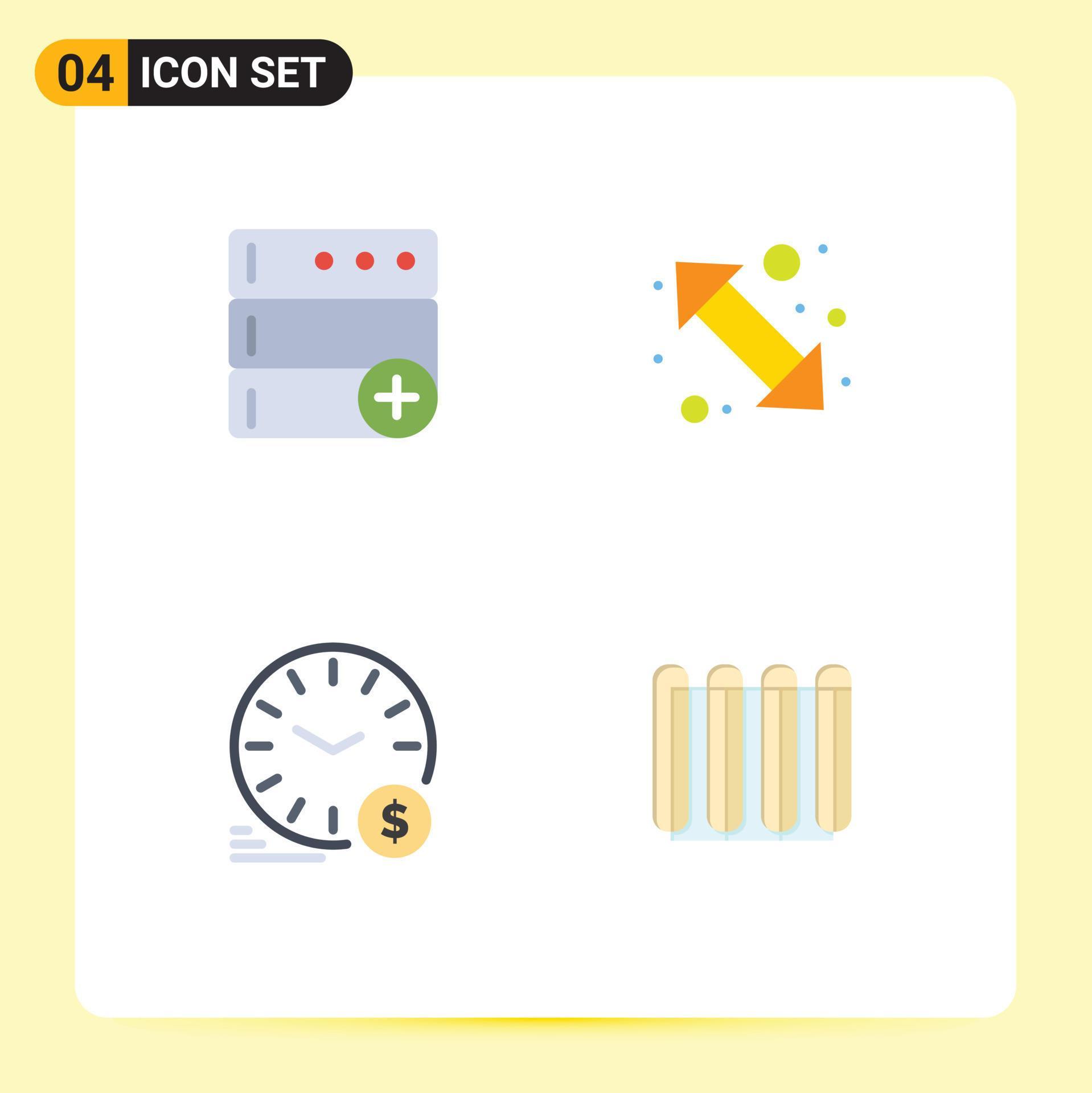 Set of 4 Commercial Flat Icons pack for base money arrow right wallclock Editable Vector Design Elements Stock Free and Free SVG