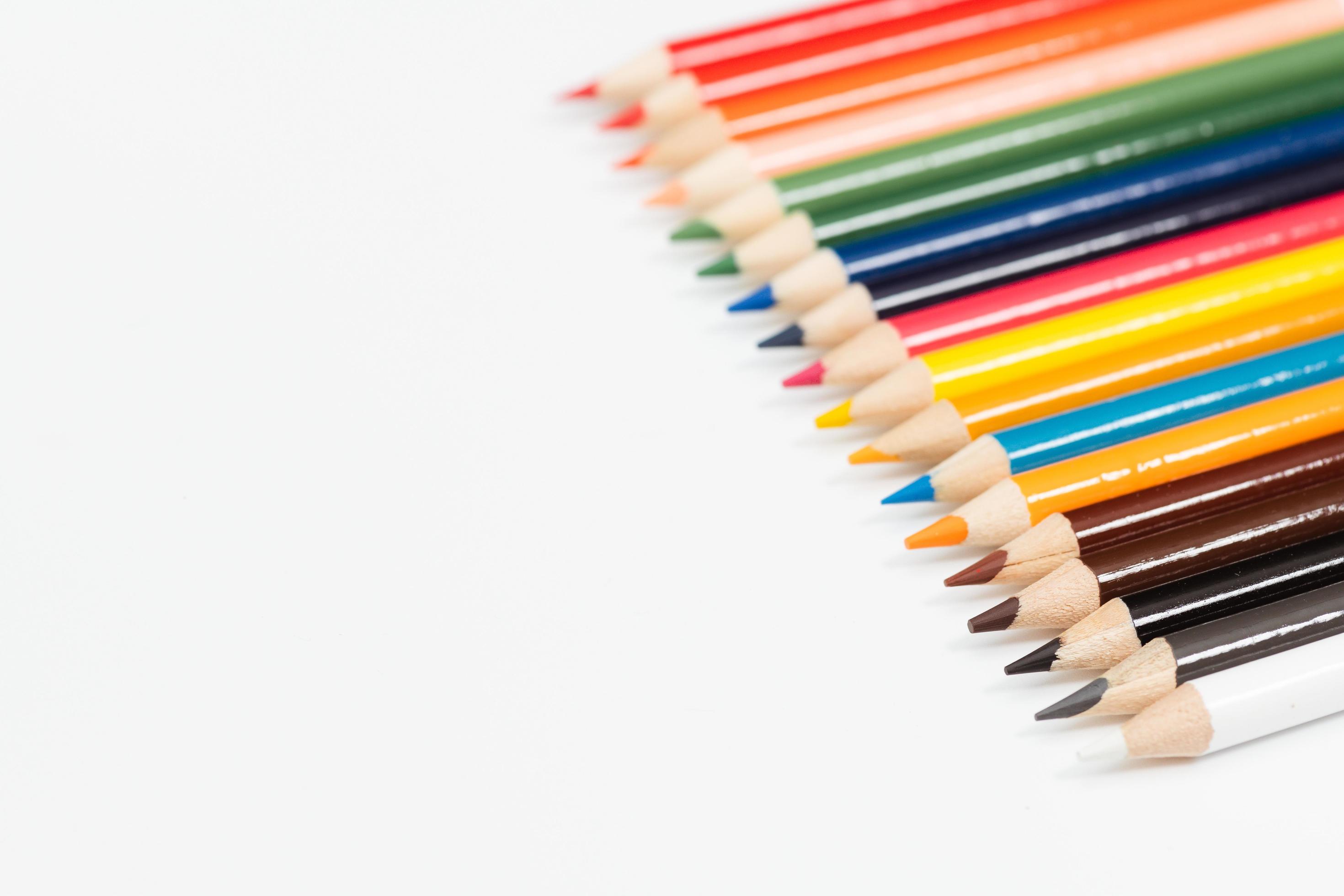 
									Multi color pencils. the concept of a multinational family and equality in the world. Stock Free