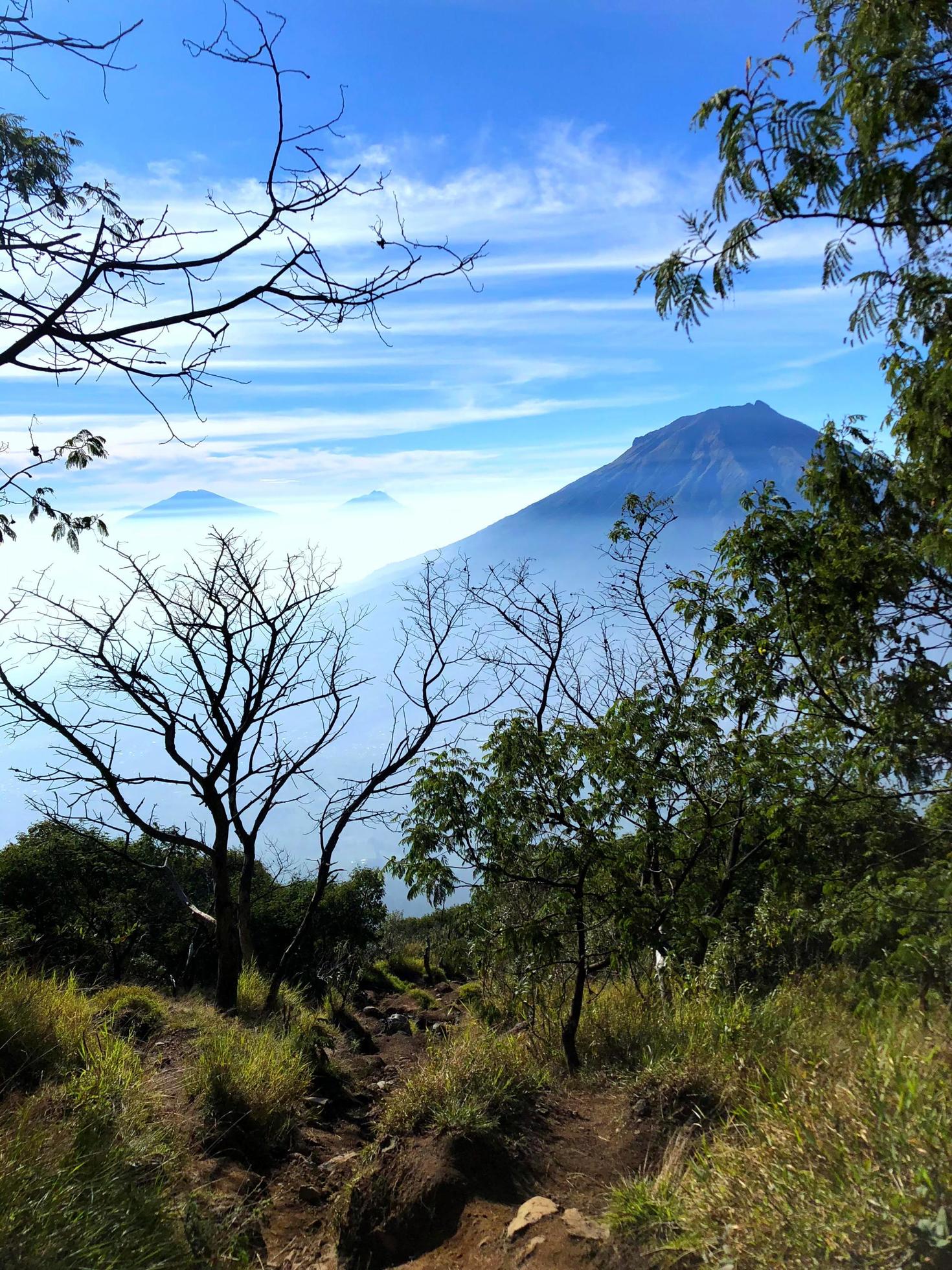 Hiking slope on Mount Sindoro, Indonesia Stock Free