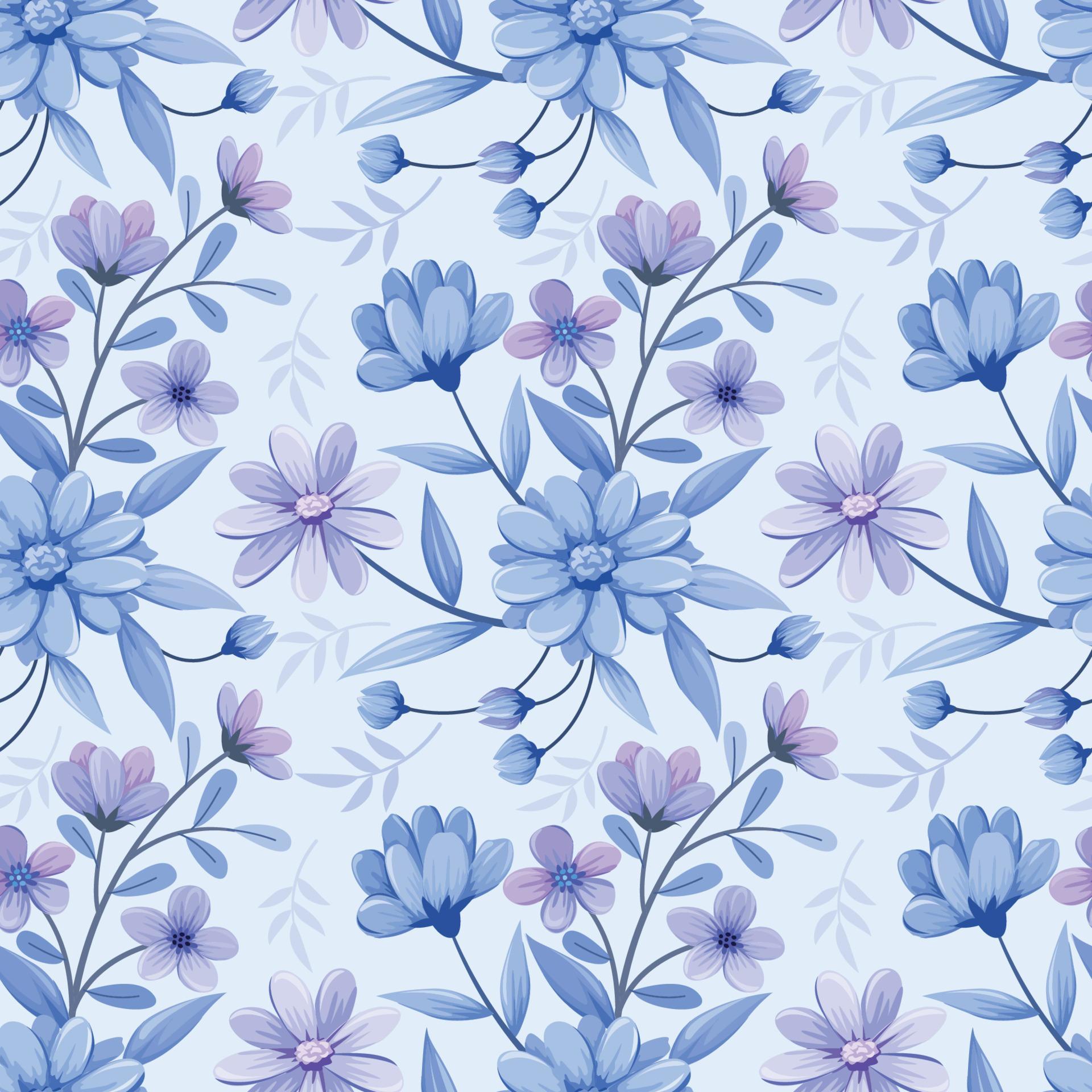 Colorful hand draw flowers seamless pattern for fabric textile wallpaper. Stock Free