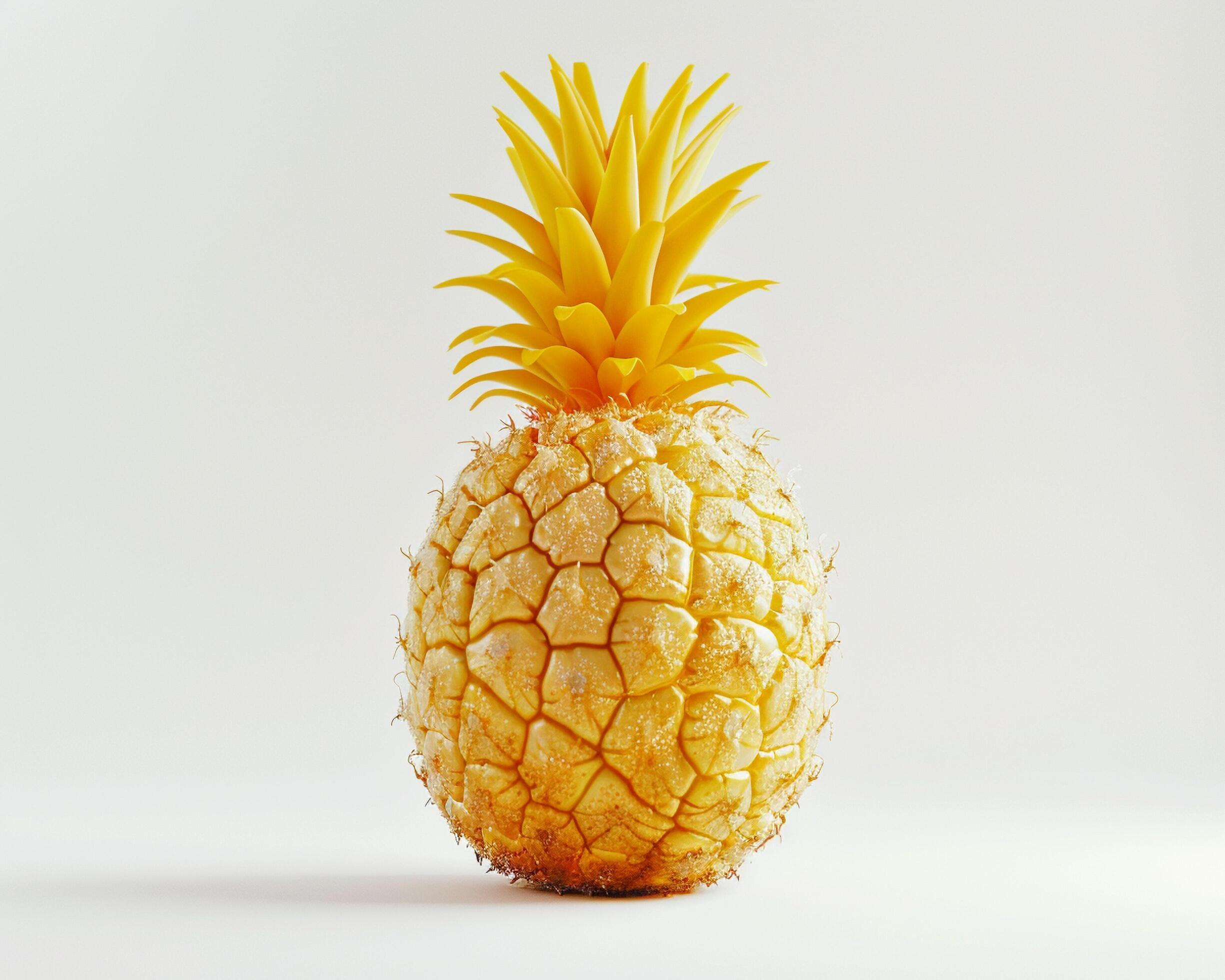 a pineapple is shown on a white background Stock Free