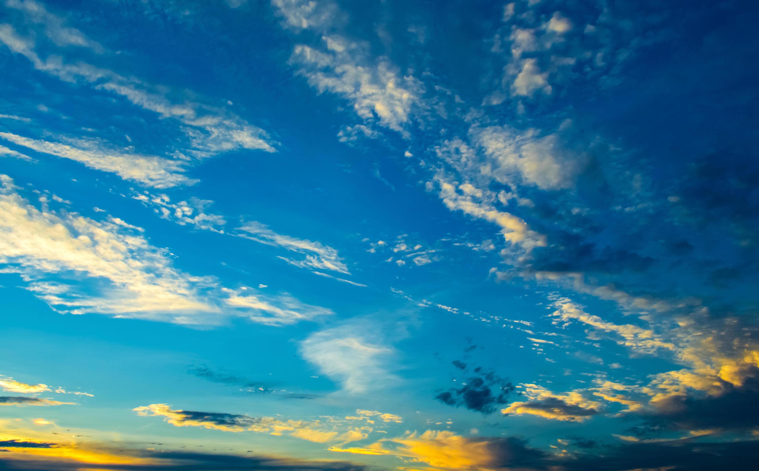 Blue sky and moving clouds, the beauty of nature Stock Free