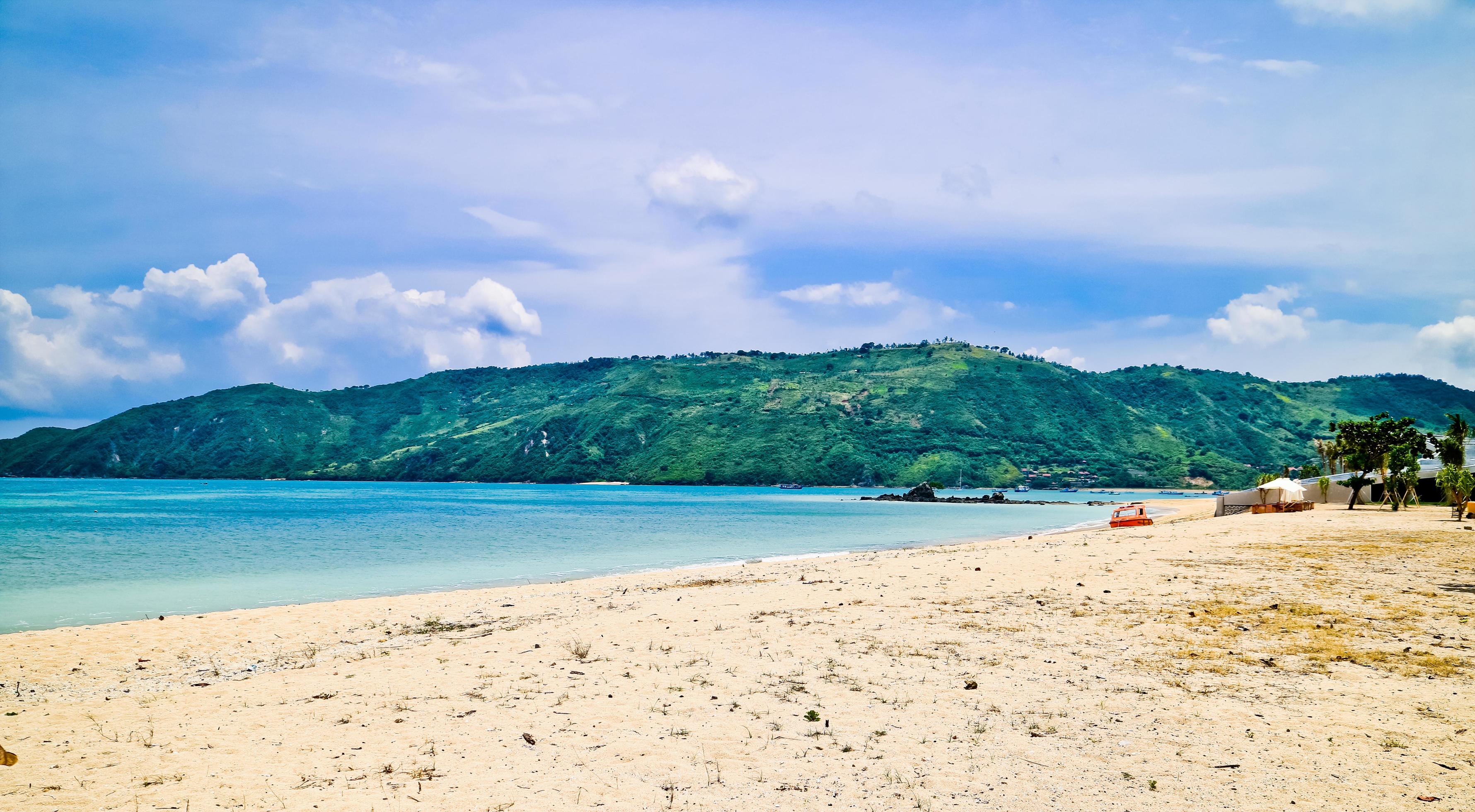 The beauty of the tropical beach of Mandalika, Lombok, West Nusa Tenggara, Indonesia Stock Free