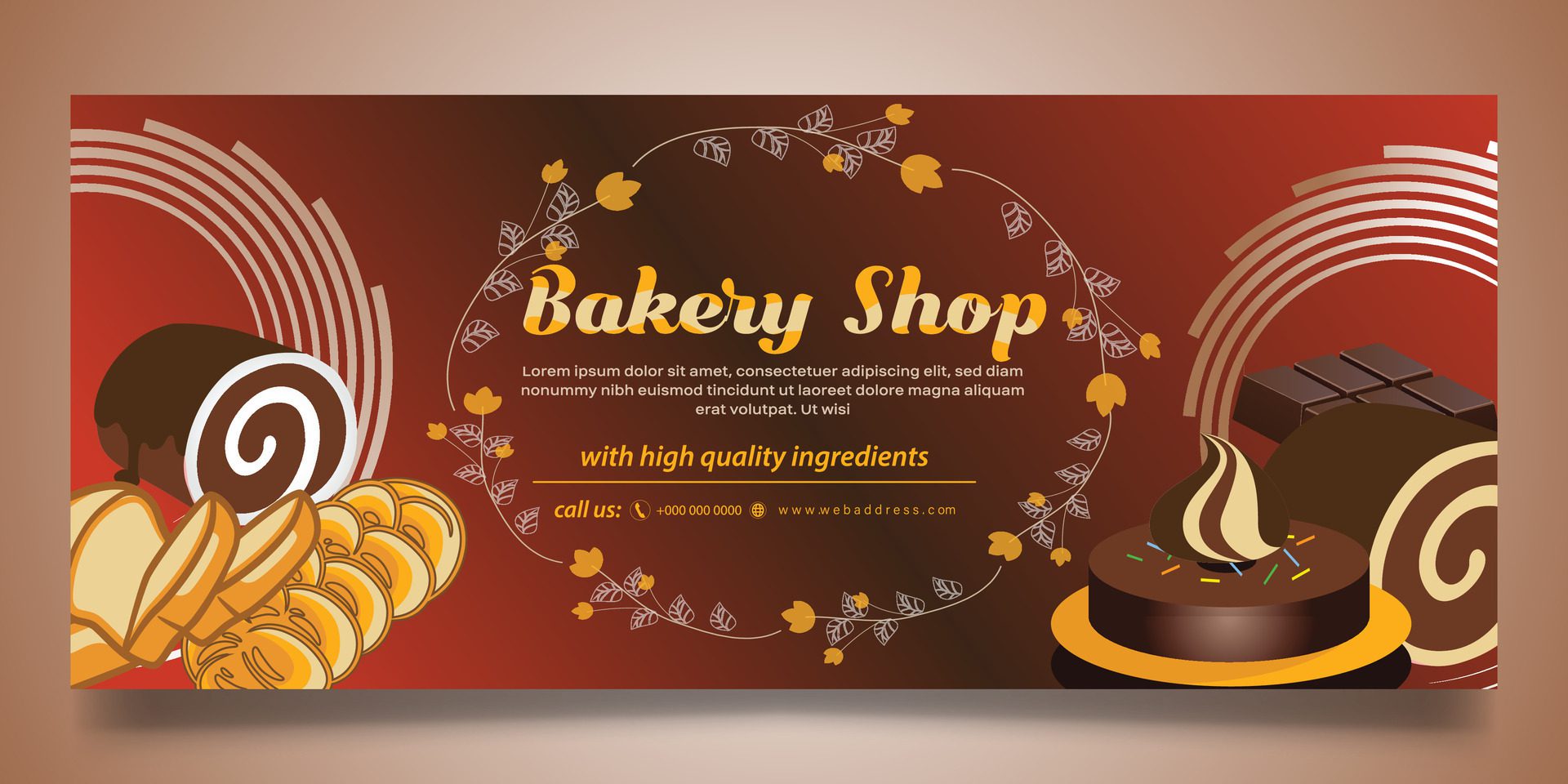 Bakery Shop banner design Free Vector