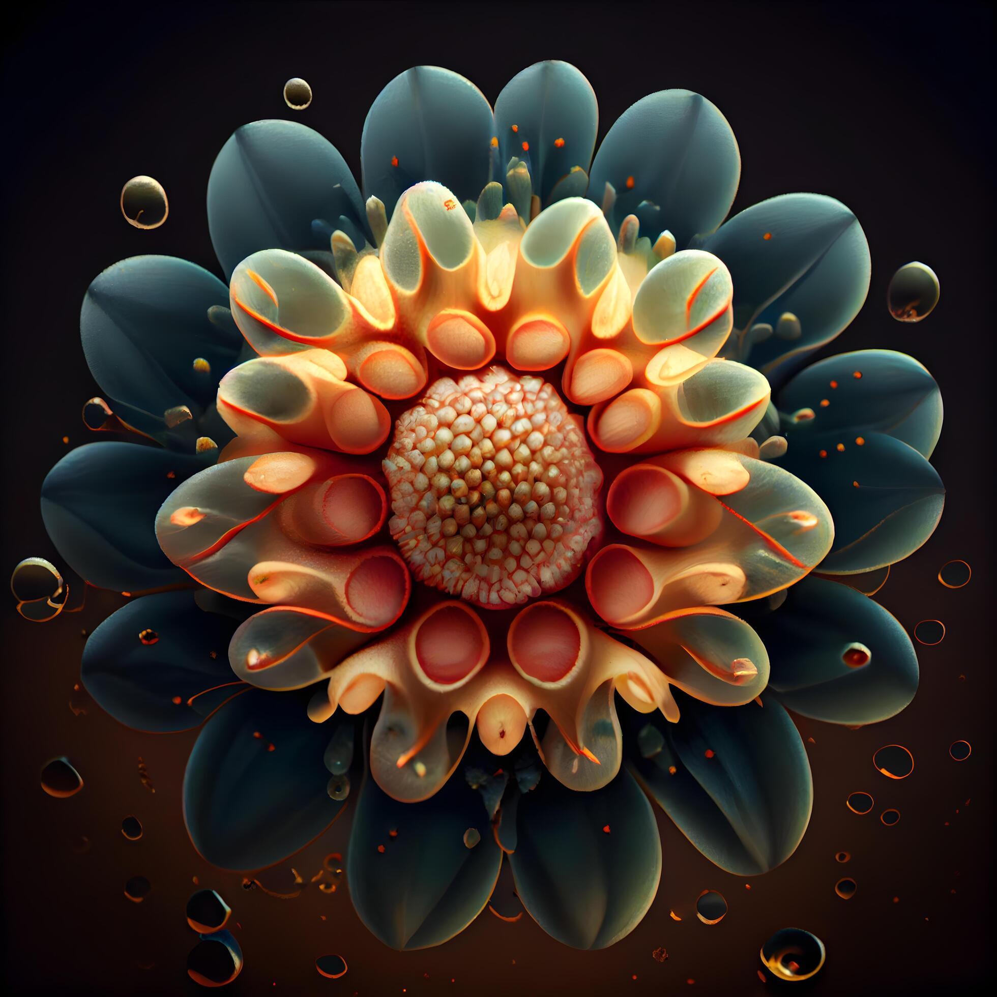 Fractal 3d flower in the form of a mandala, Image Stock Free