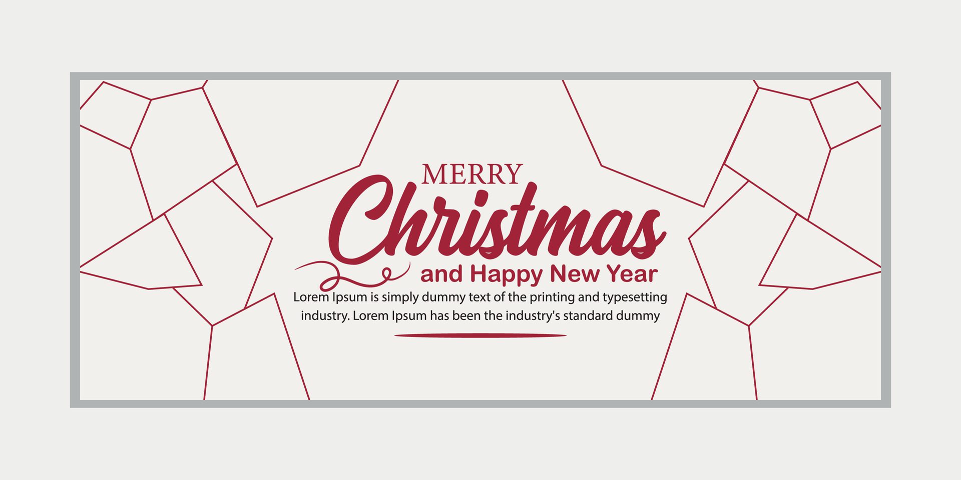 merry christmas banner set and happy new year banner, social media cover and web banner,Merry Christmas design for greeting card, Free Vector