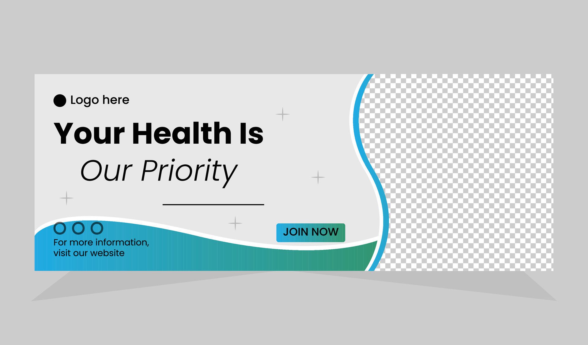 Health care web banner template Free Vector