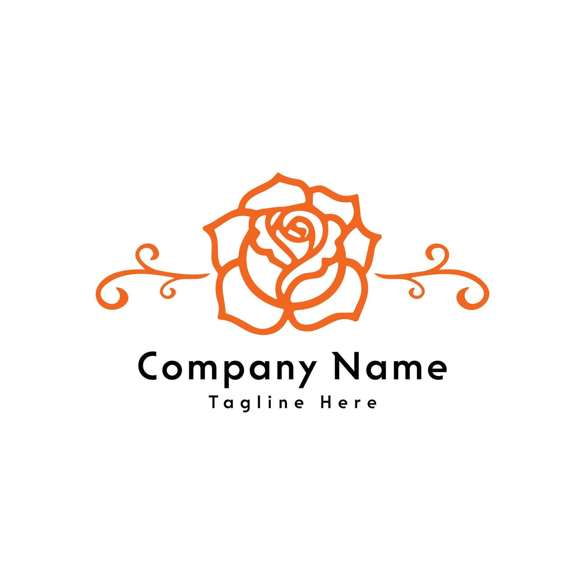 Rose flower logo design icon Stock Free