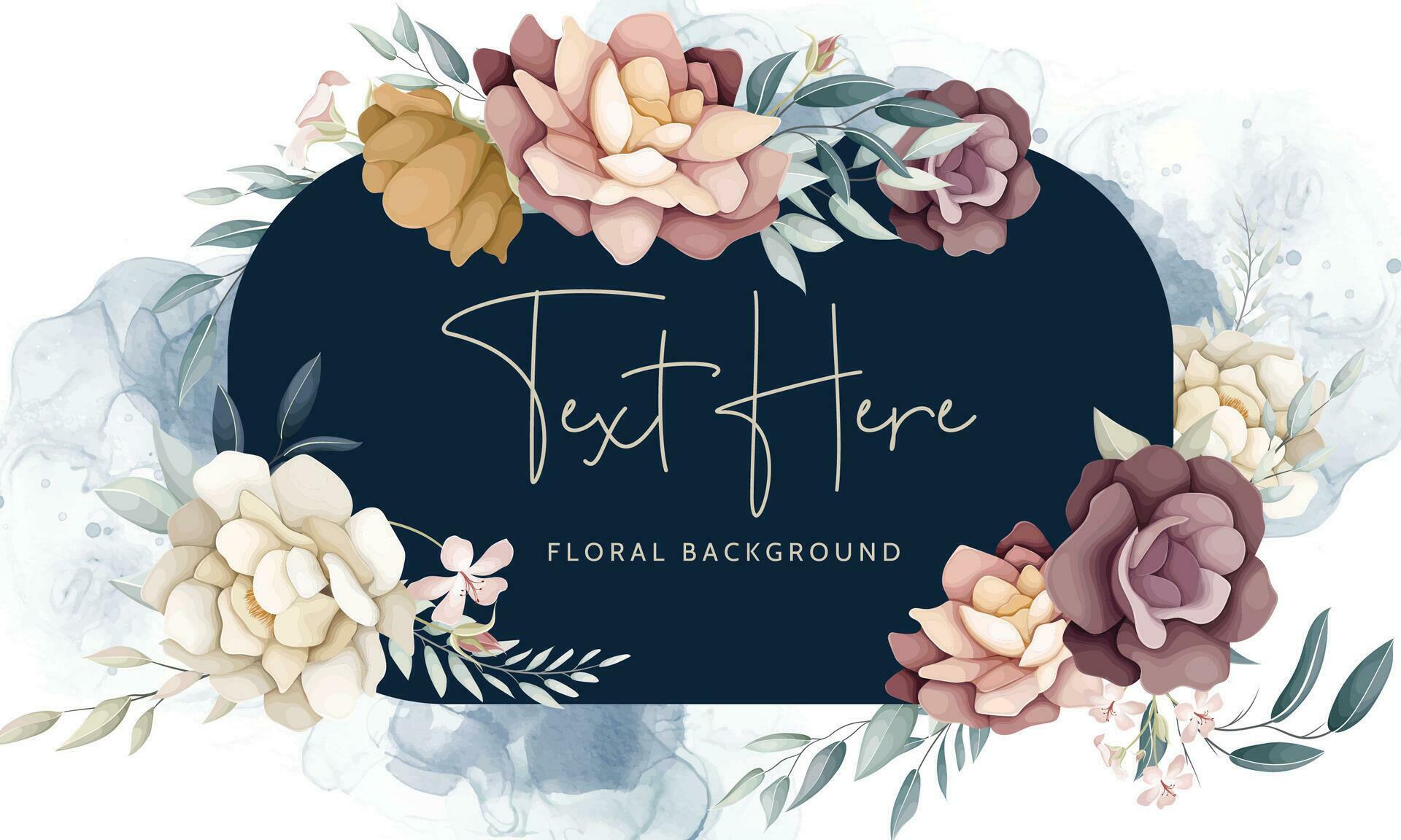 beautiful flower wreath arrangement floral background template Stock Free