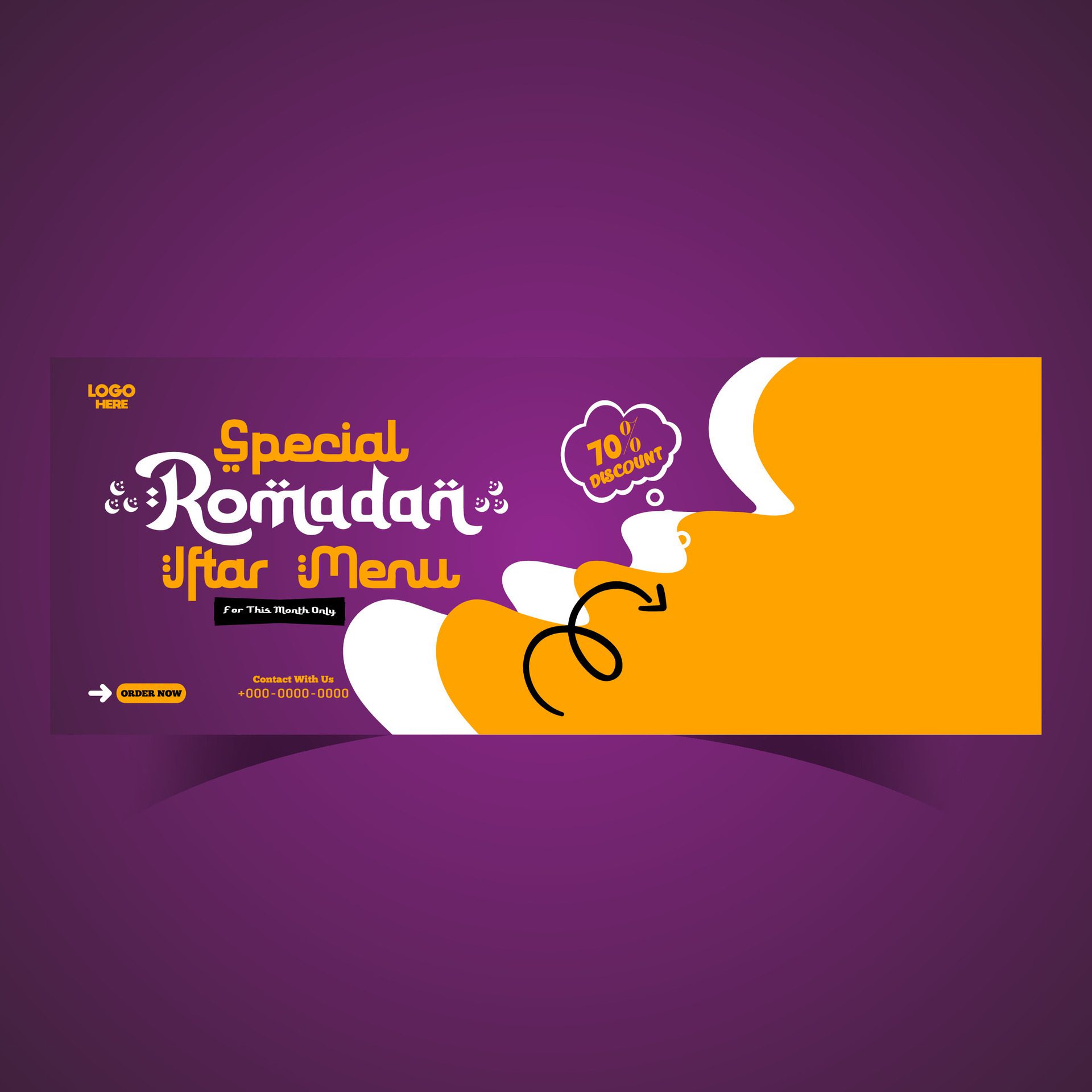 Ramadan food menu post design and social media banner template Free Vector