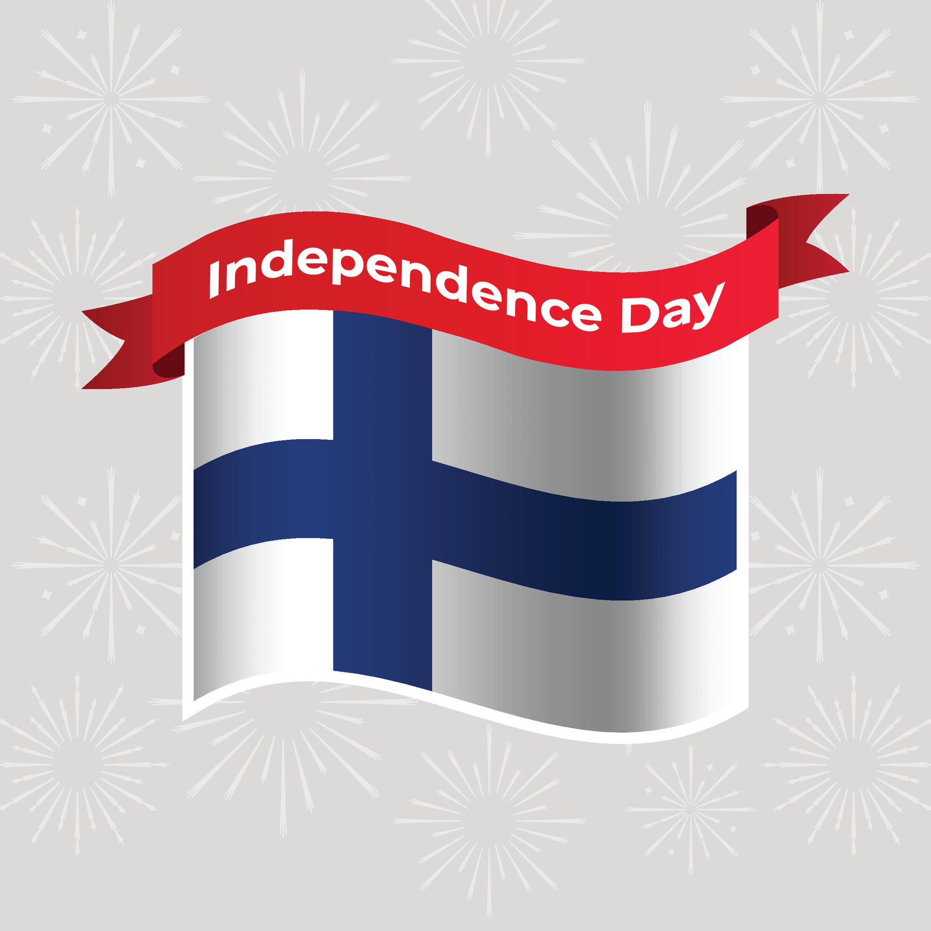 Finland Wavy Flag Independence Day Banner Background Free Vector