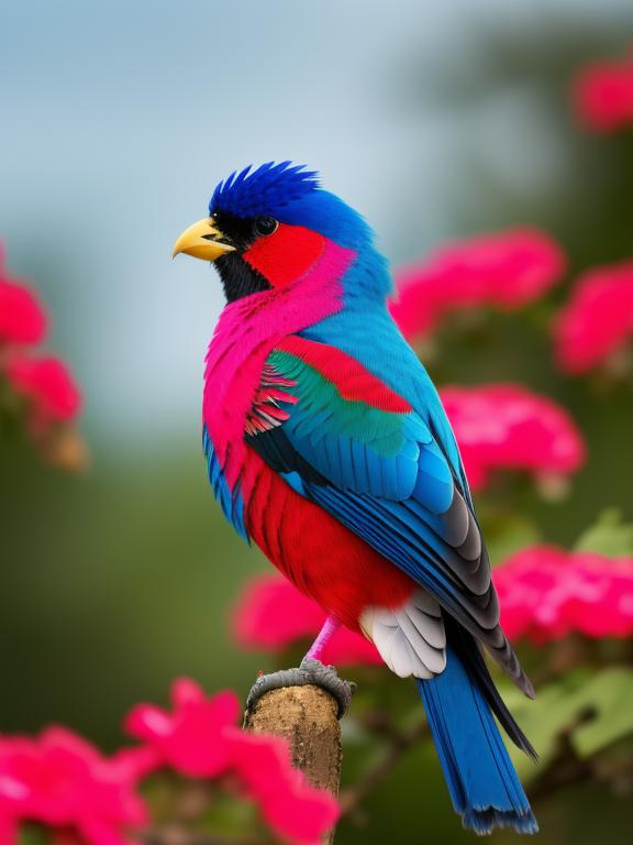 A vibrant, majestic bird by @ai_generated