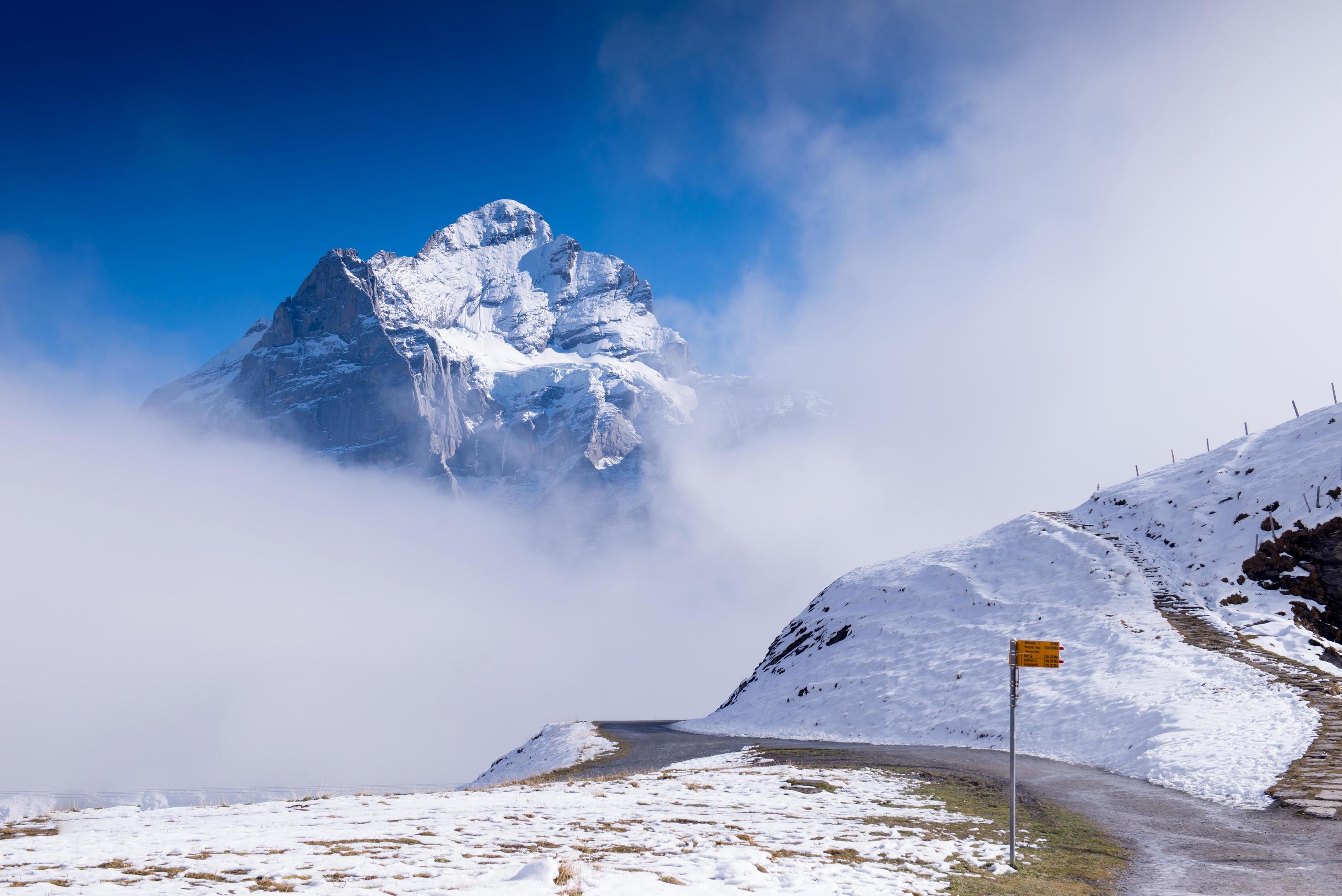 first mountain grindelwald switzerland Stock Free