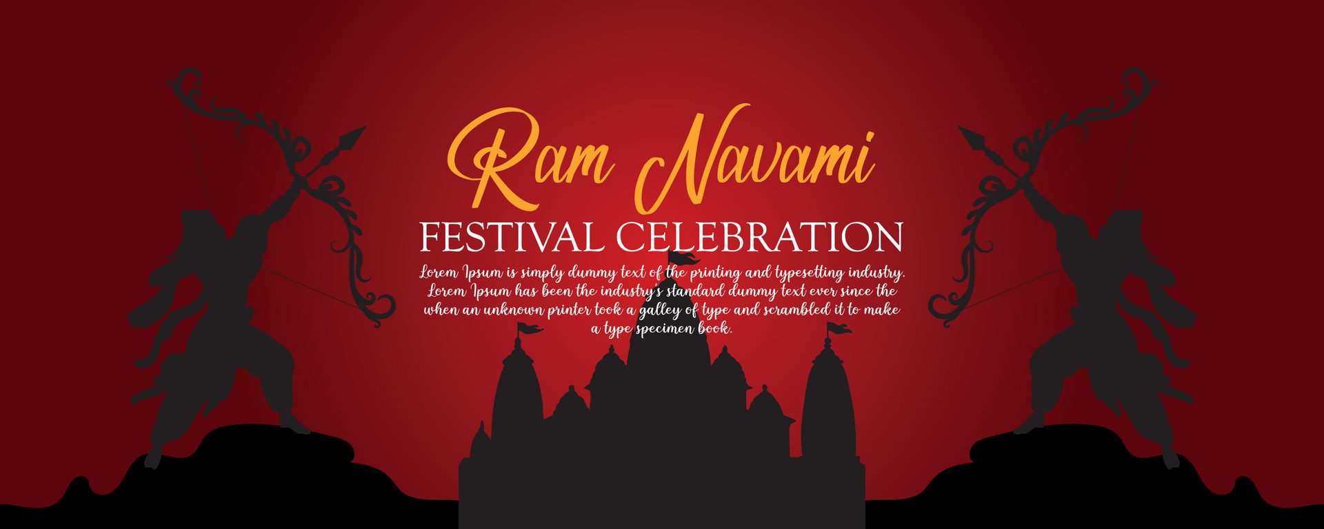 Happy Ram Navami cultural Banner Hindu festival vertical post wishes celebration card Ram Navami celebration background Free Vector