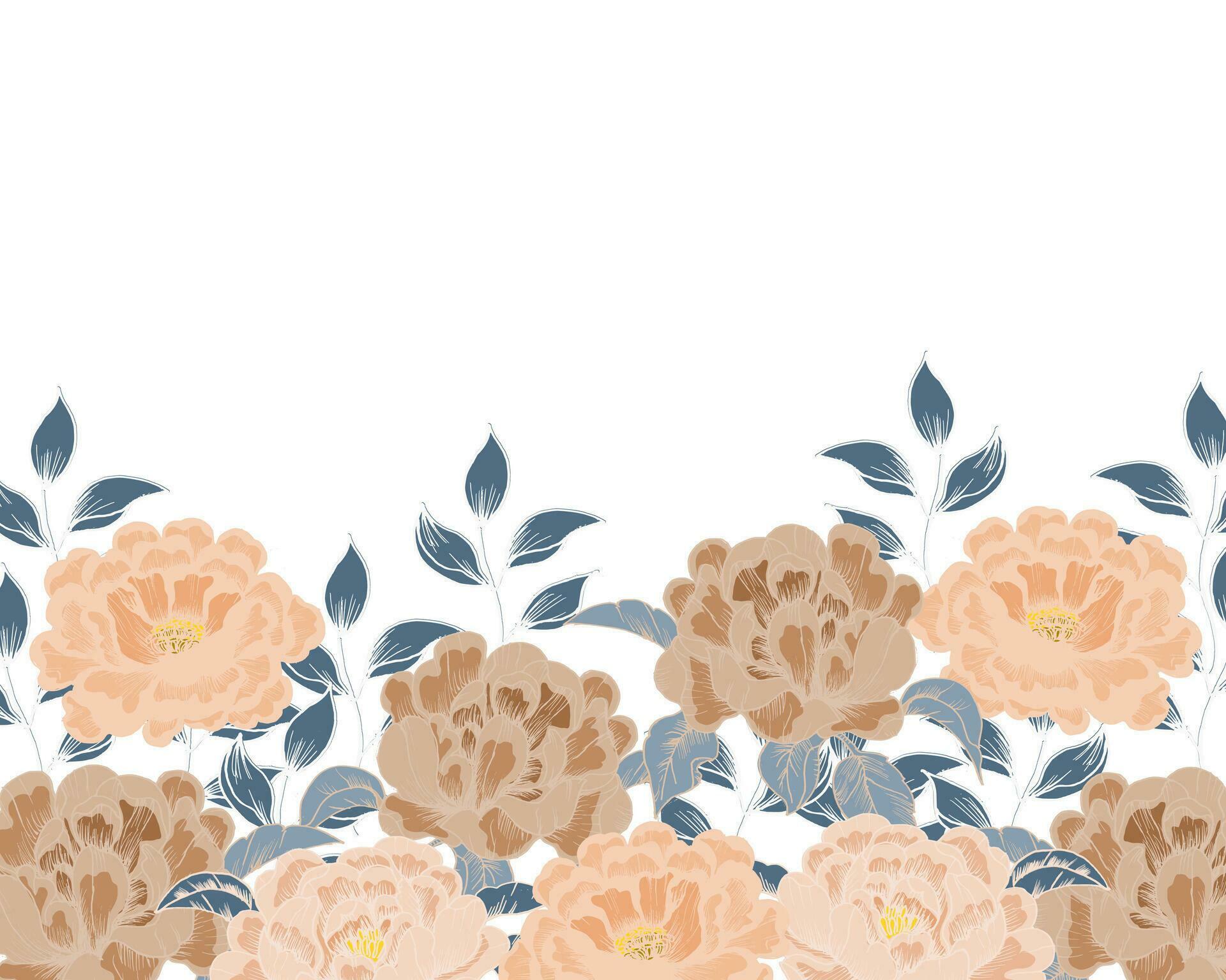 Vintage Blooming Rose Hand Drawn Flower Background Stock Free and Free SVG