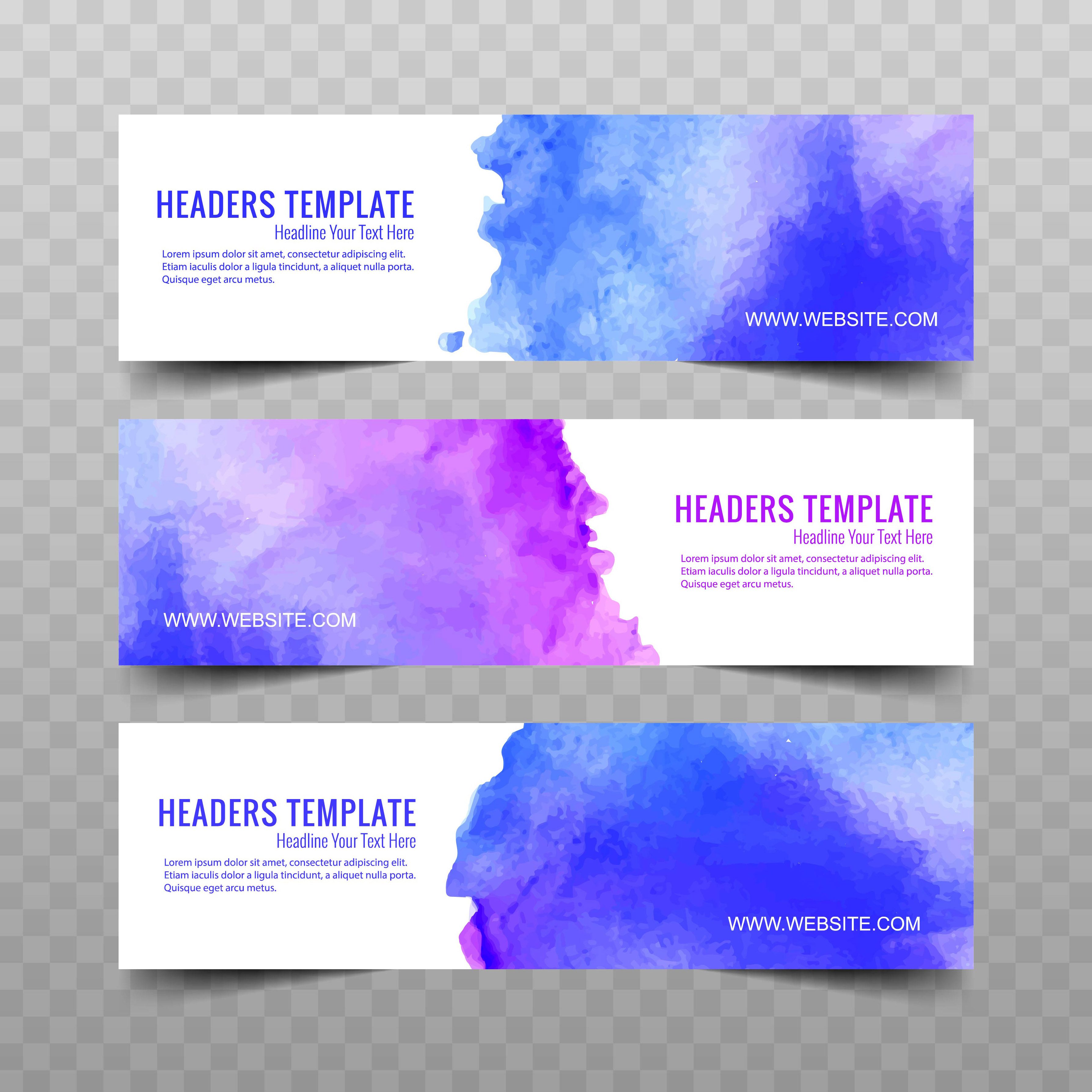 Modern watercolor banners set Free Vector