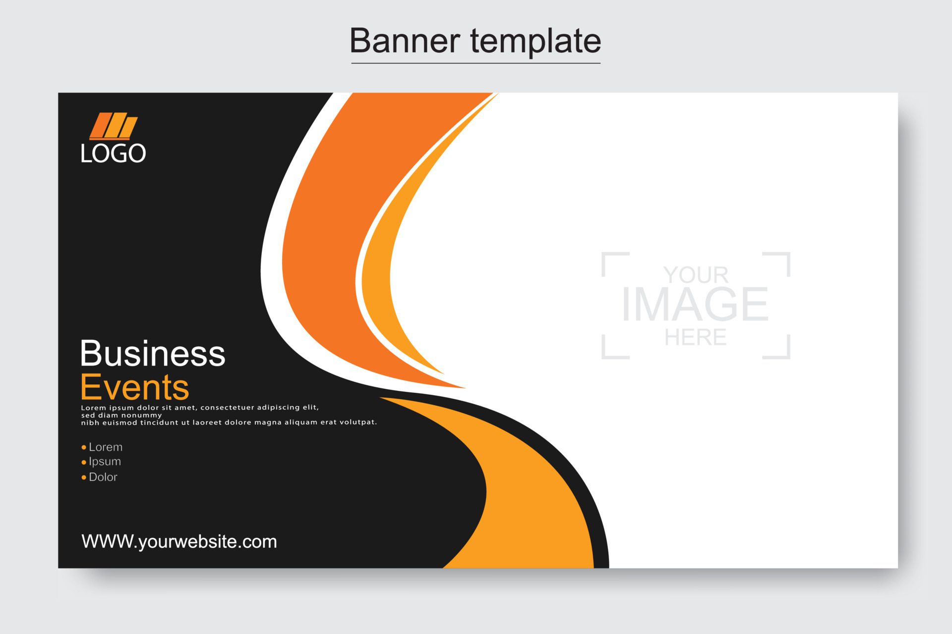 Vector abstract design web banner template. Web Design Elements – Header Design. Abstract geometric web banner template on grey background. Free Vector