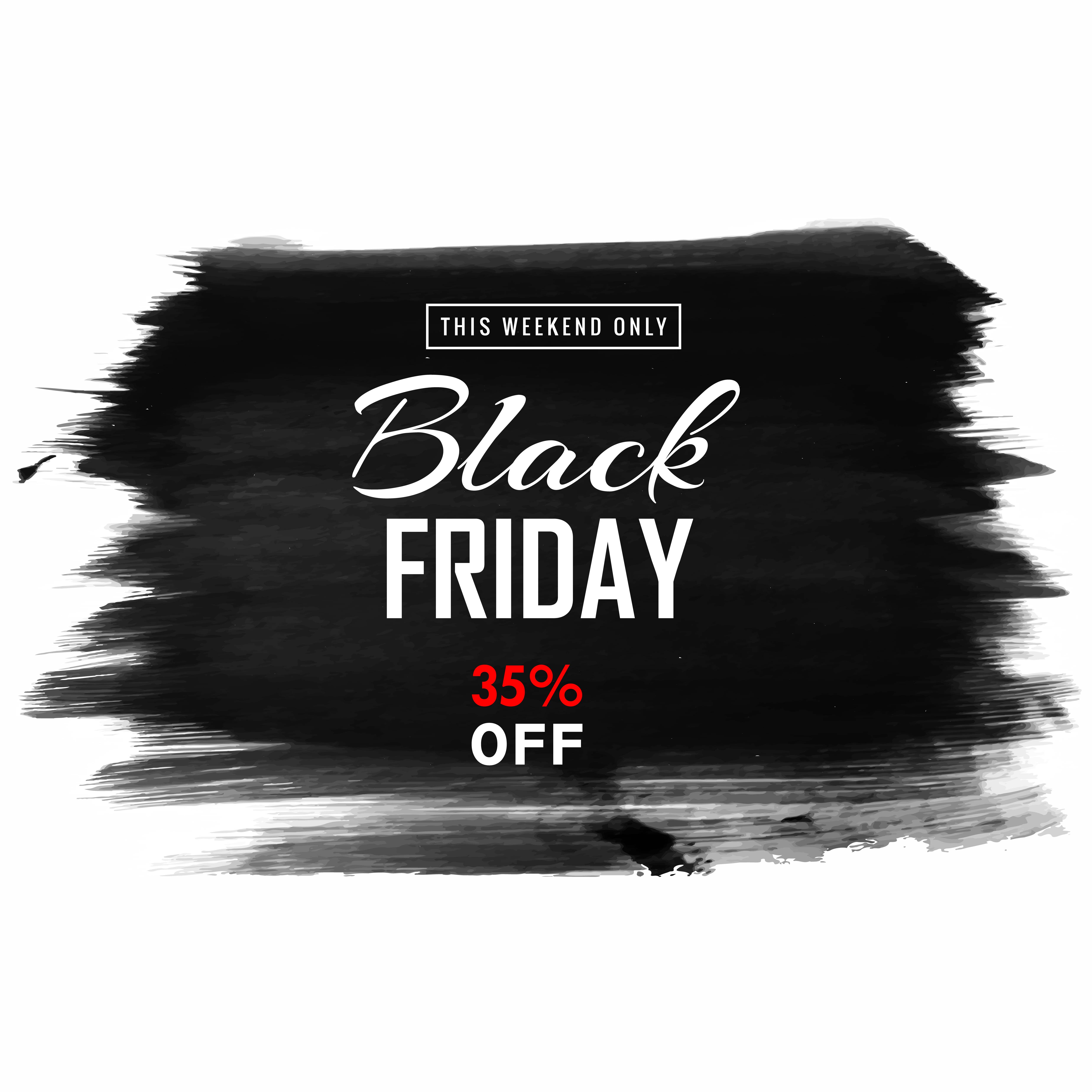 Black Friday brushstroke sale banner Free Vector