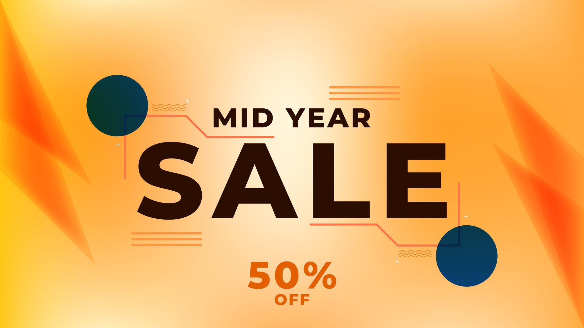 MID YEAR SALE OFFERS AND PROMOTION TEMPLATE BANNER DESIGN.COLORFUL GRADIENT COLOR BACKGROUND VECTOR. GOOD FOR SOCIAL MEDIA POST, COVER , POSTER Free Vector