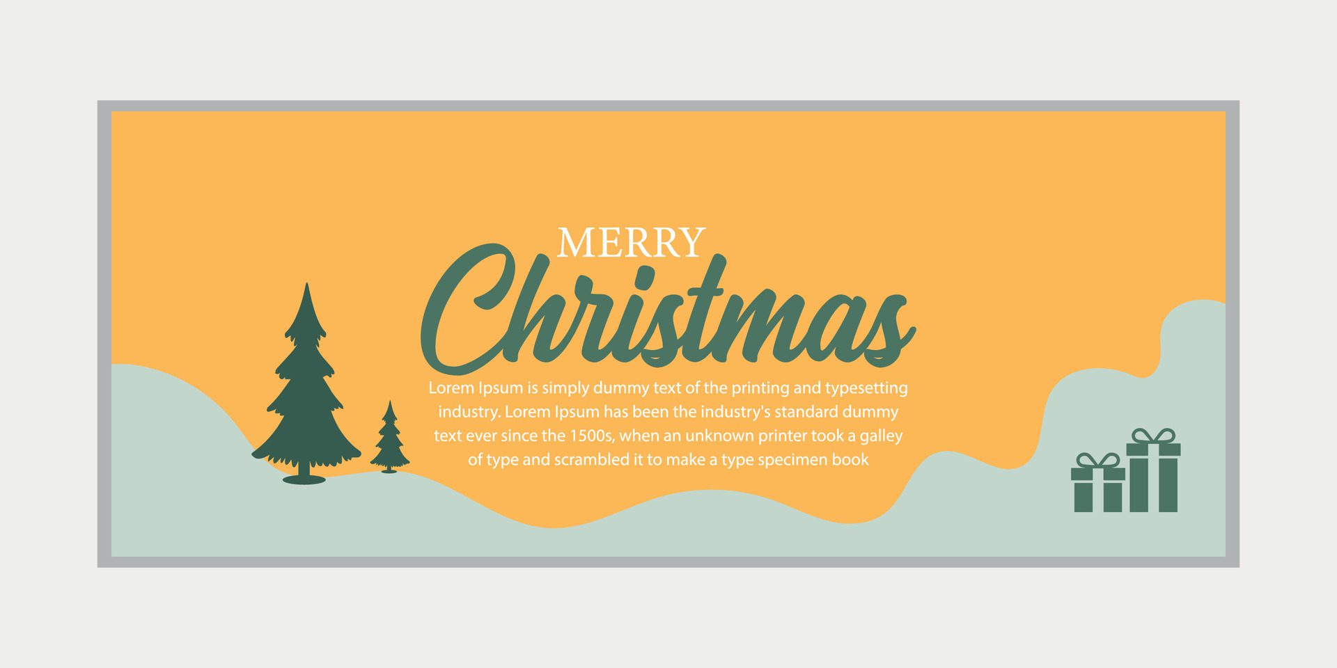 merry christmas banner set and happy new year banner, social media cover and web banner,Merry Christmas design for greeting card, Free Vector