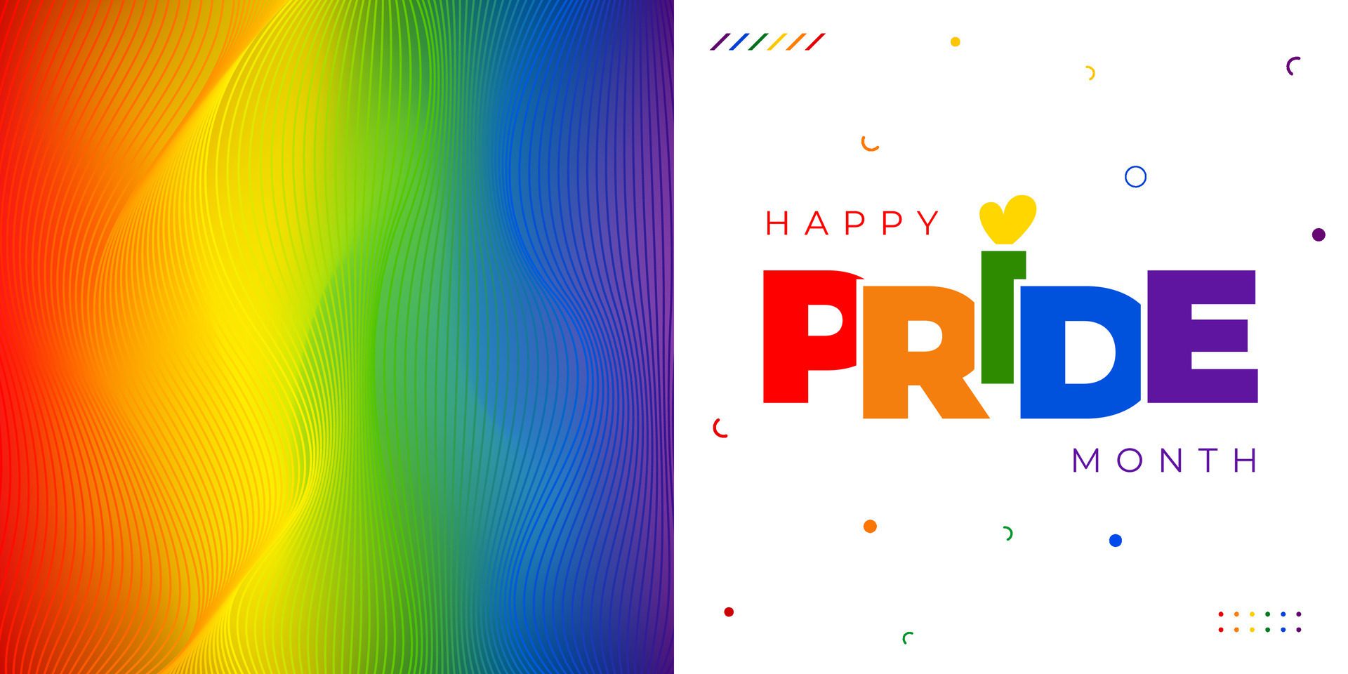 pride month landscape banner with pride rainbow colored background lgbt pride day banner, poster, flyer, invitation card design template Free Vector