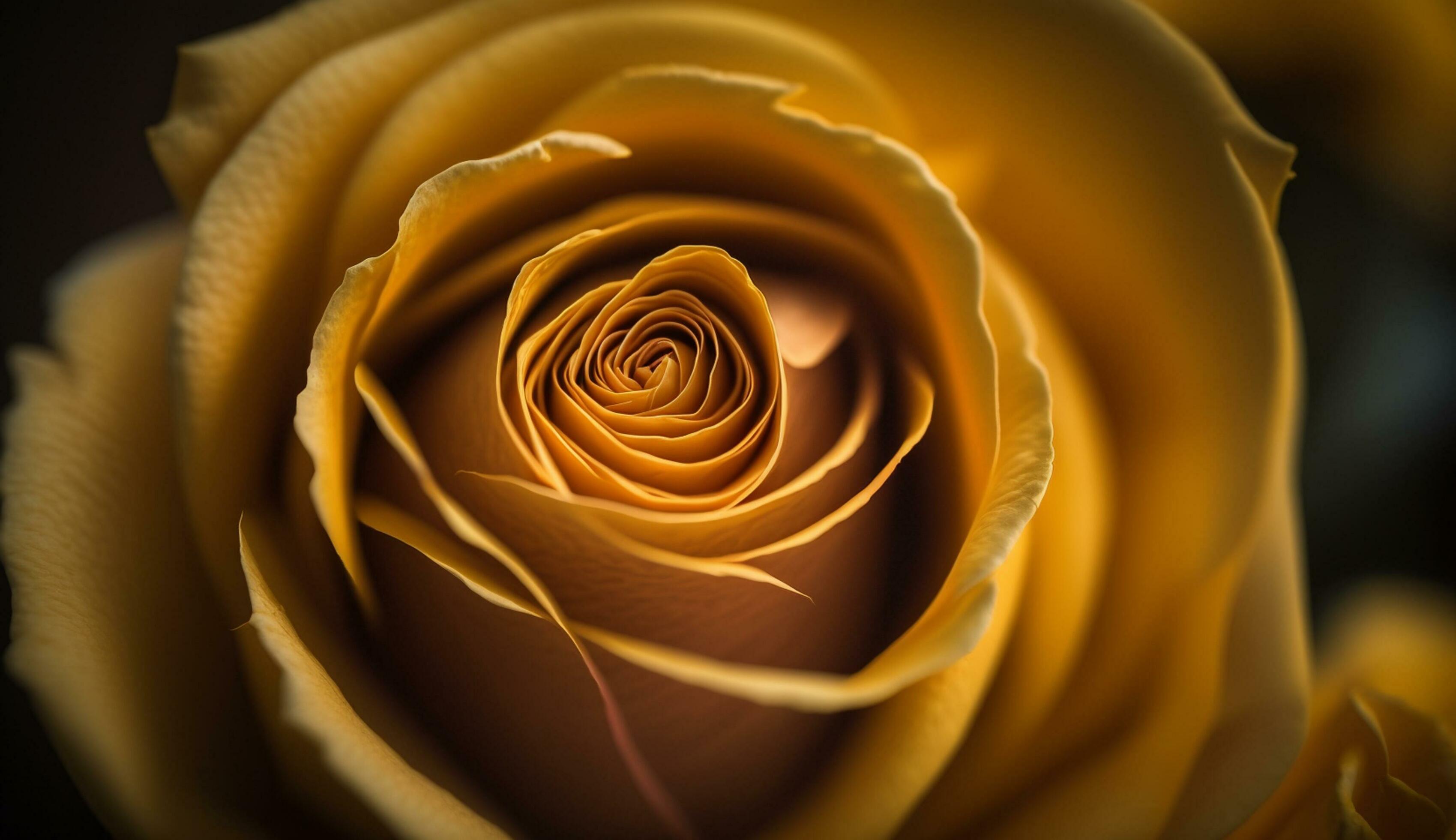 Vibrant yellow petal, close up of single flower ,generative AI Stock Free