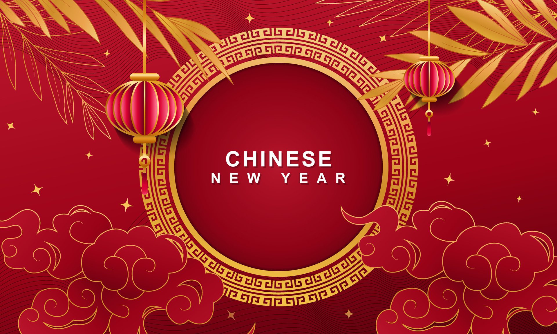 Chinese New Year greeting luxury background. Chinese New Year blank banner design Free Vector