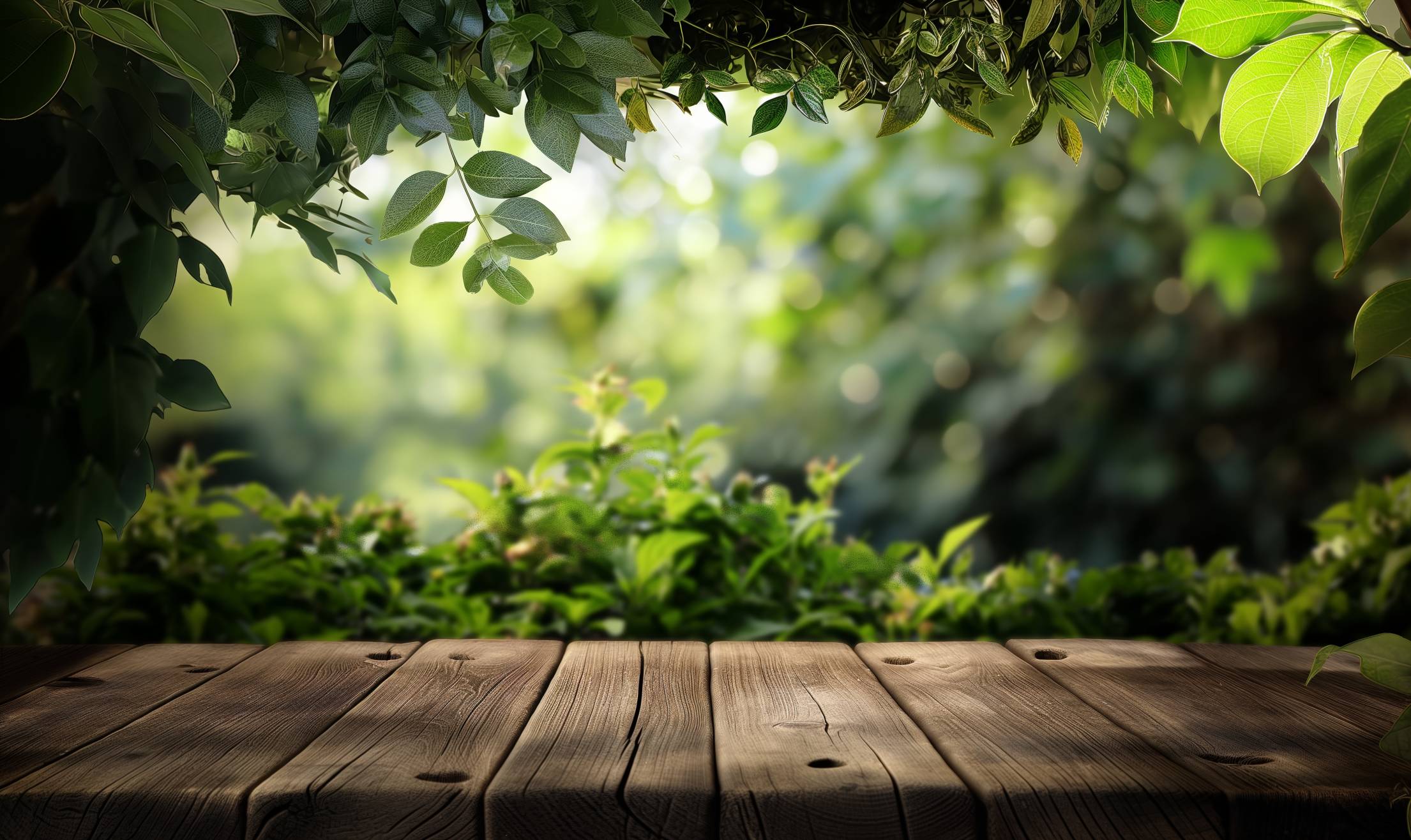 
									Natural Background With Empty Wooden Table Stock Free