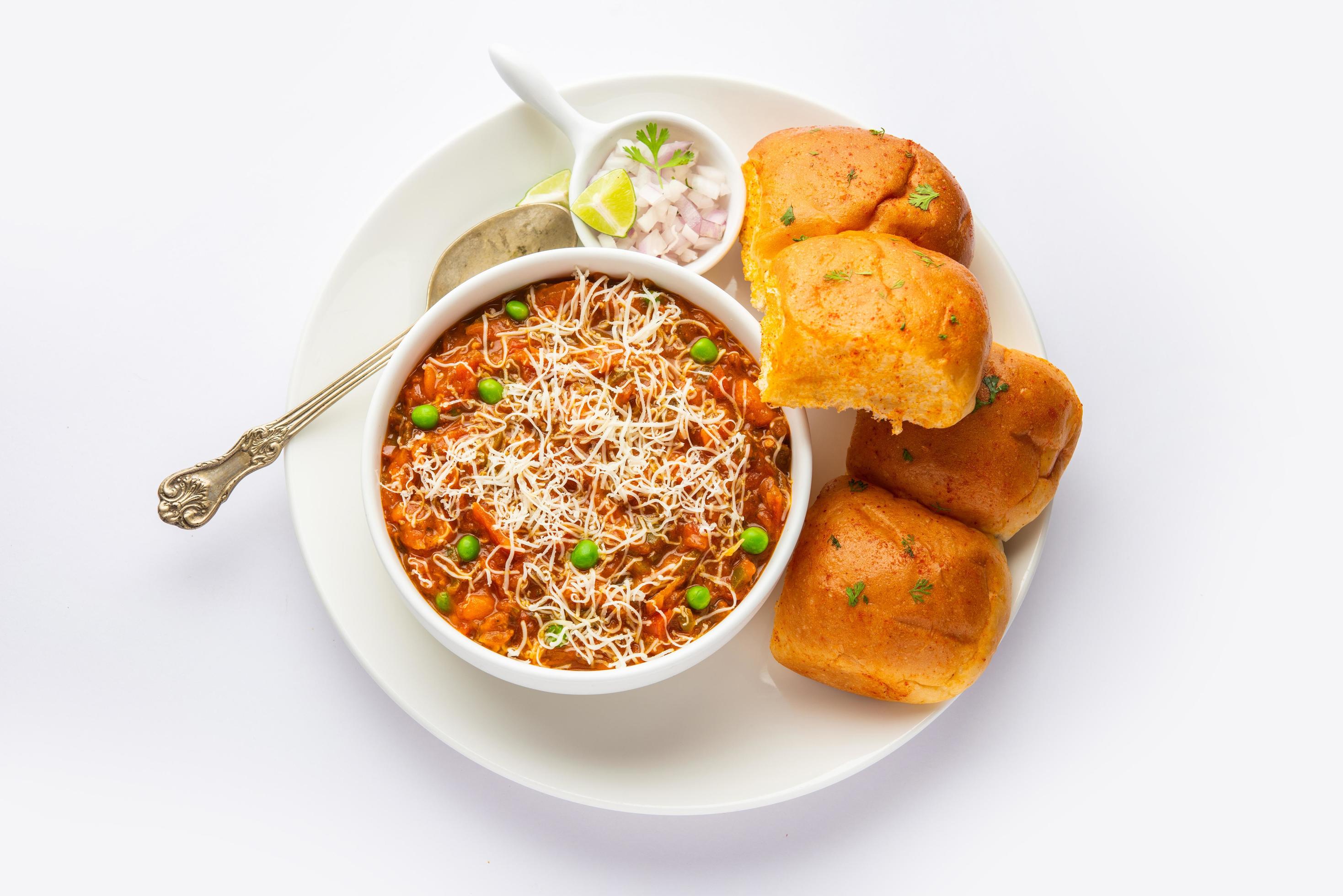 cheese Pav Bhaji Recipe is a street food Bhaji-pav recipe with addition of cheese Stock Free