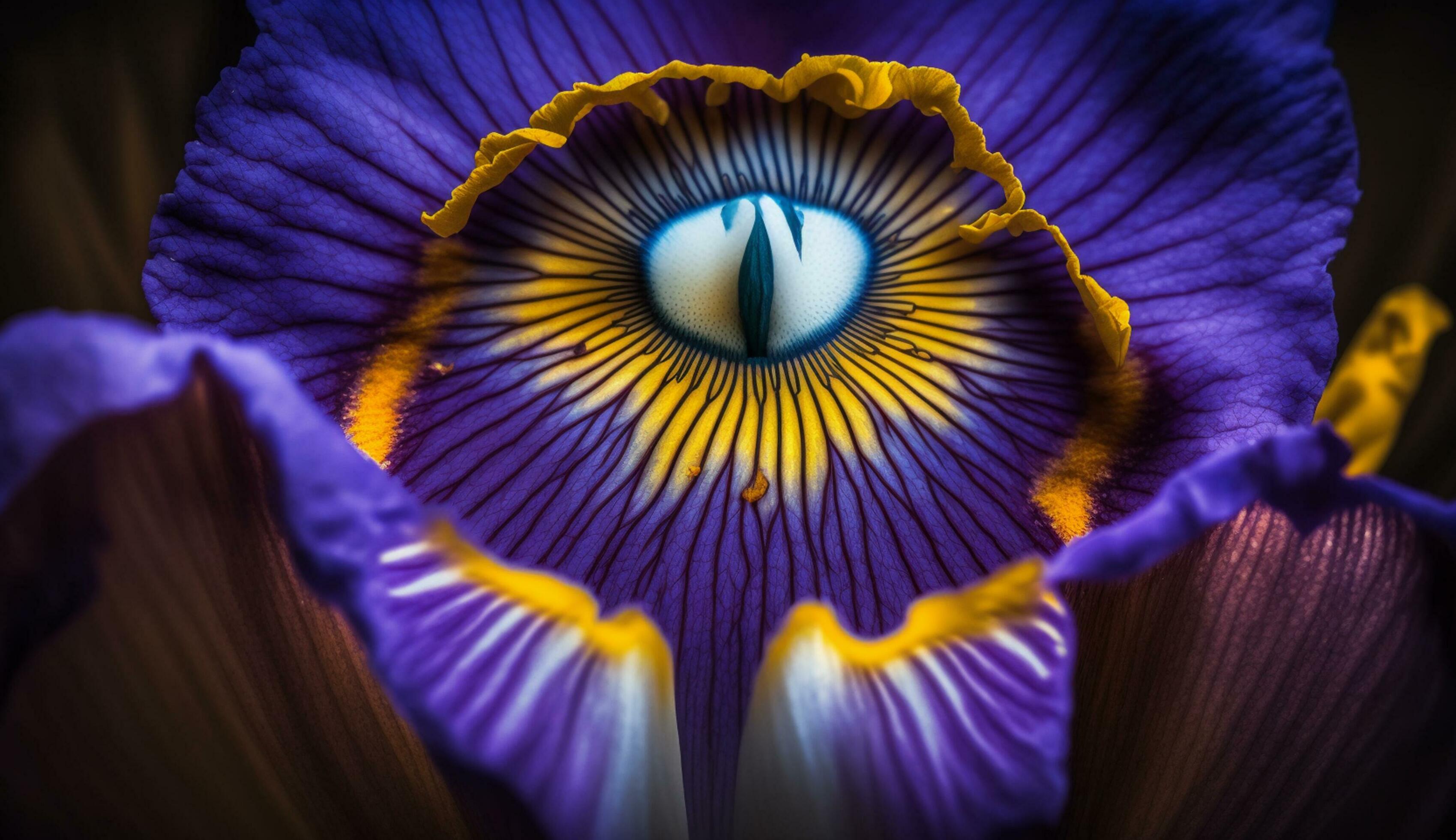 Nature blue and purple beauty in one flower generated by AI Stock Free