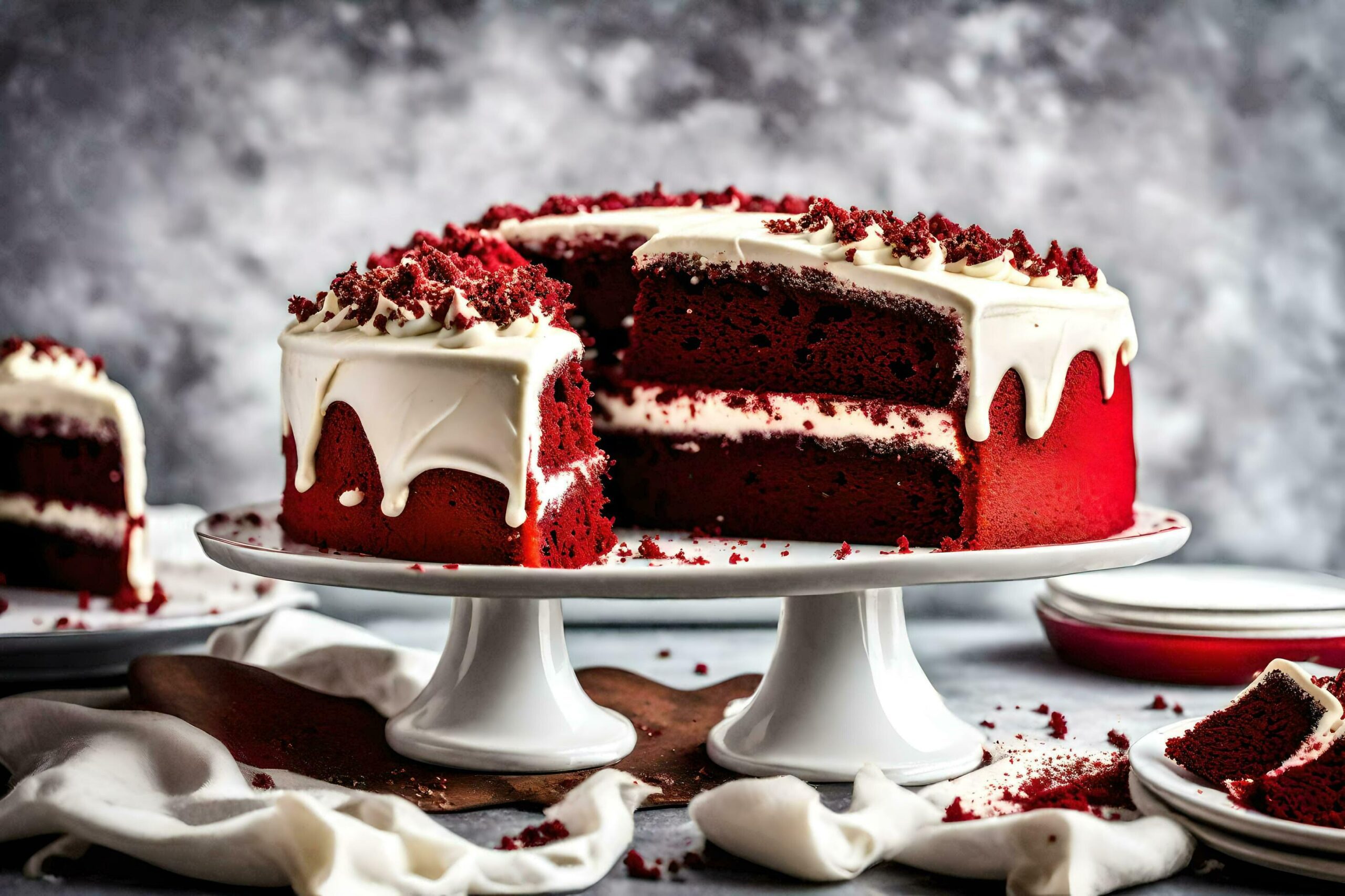 red velvet cake with white frosting Free Photo