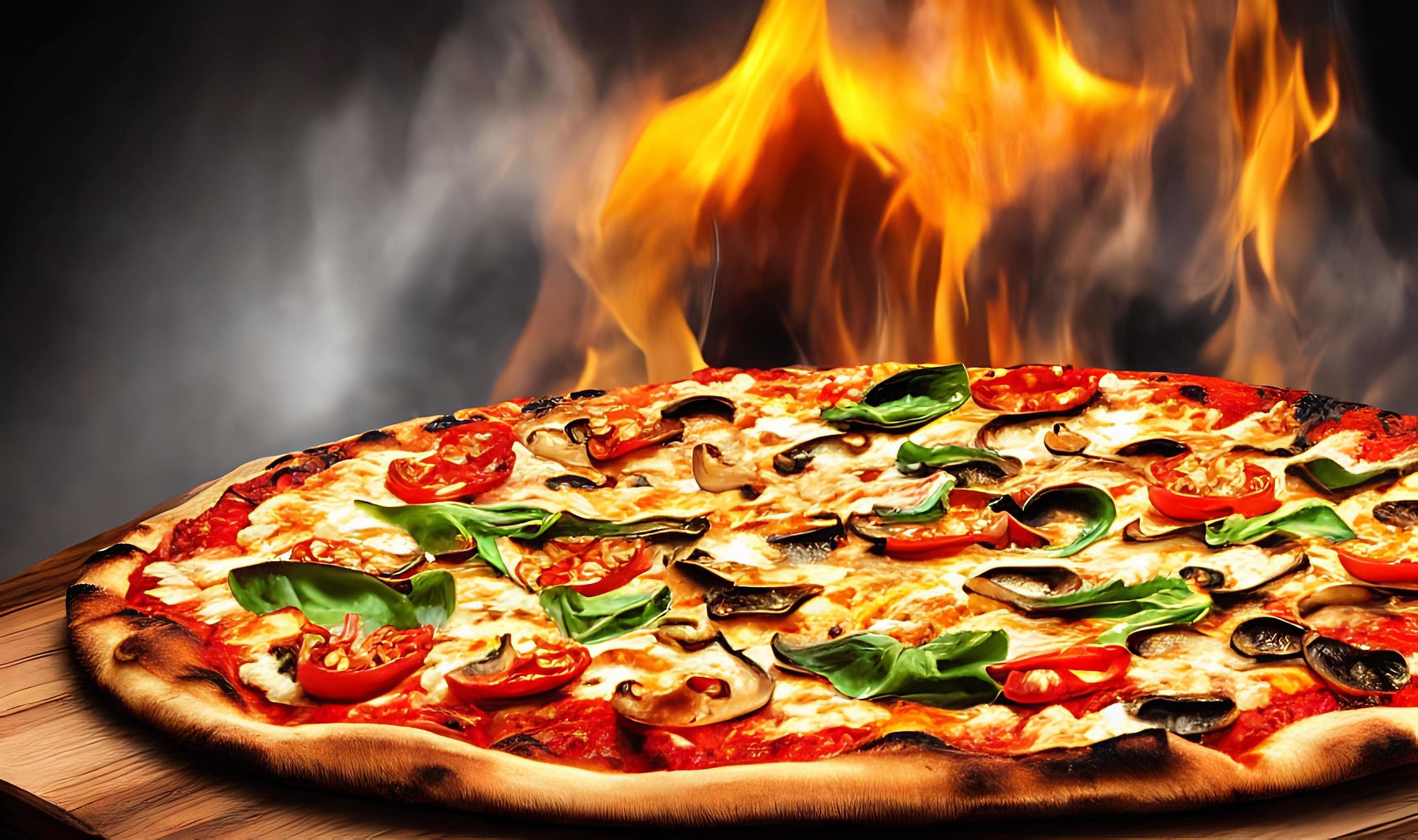 Pizza. Traditional Italian cuisine fast food. Stock Free