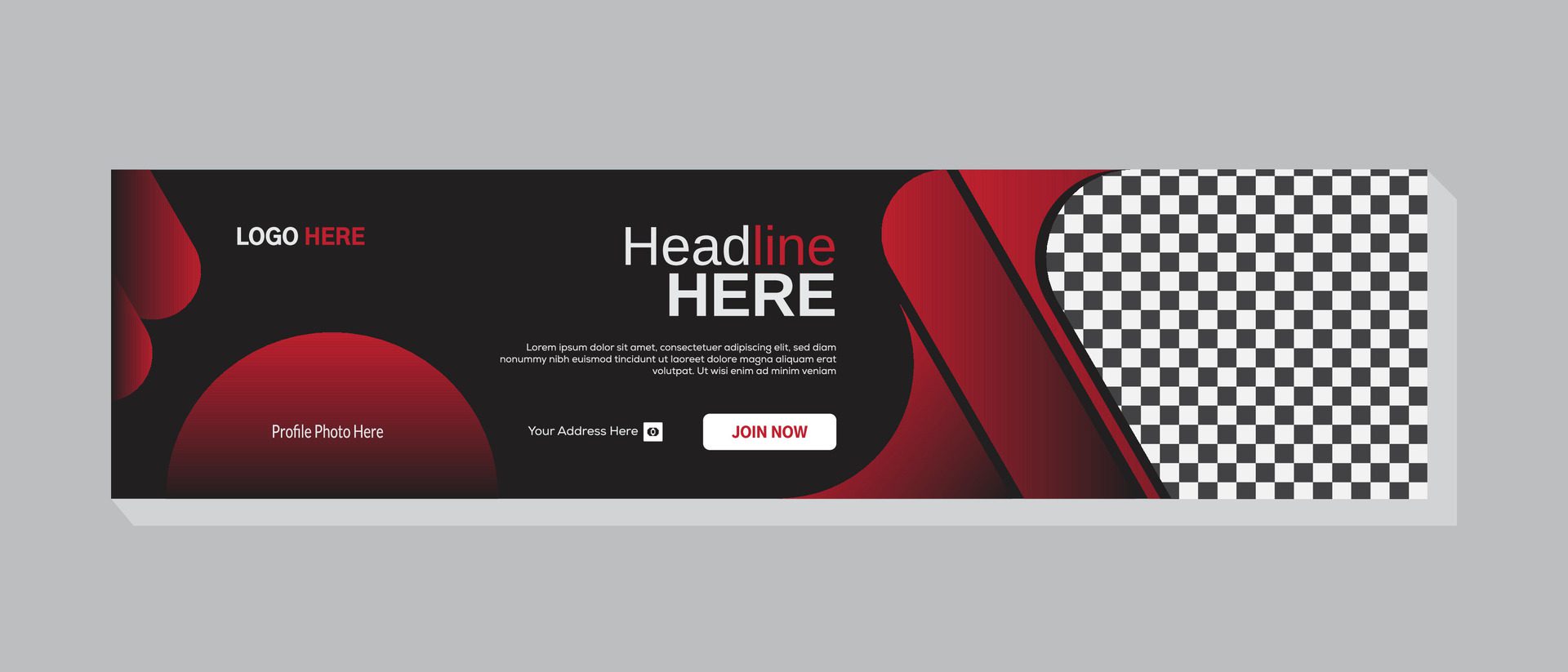 Corporate social media banner design for creative approach to marketing Free Vector