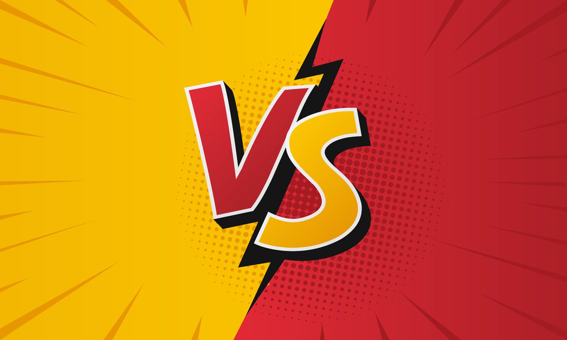 Versus background. VS cartoon vector illustration. Duel fight in comic style banner. Free Vector