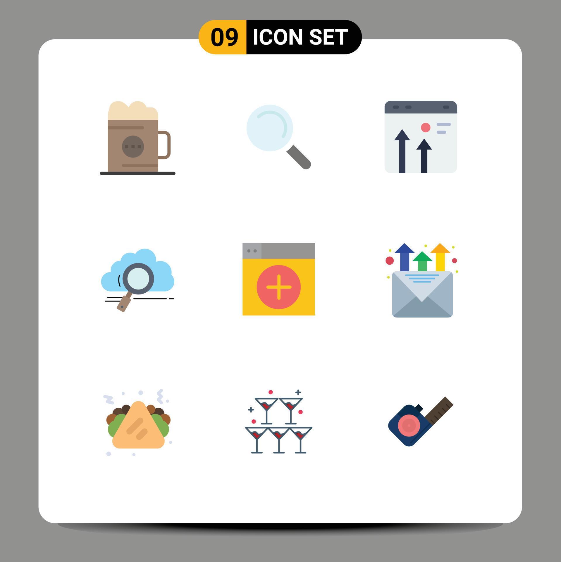 Stock Vector Icon Pack of 9 Line Signs and Symbols for computing storage arrow search growth Editable Vector Design Elements Stock Free and Free SVG