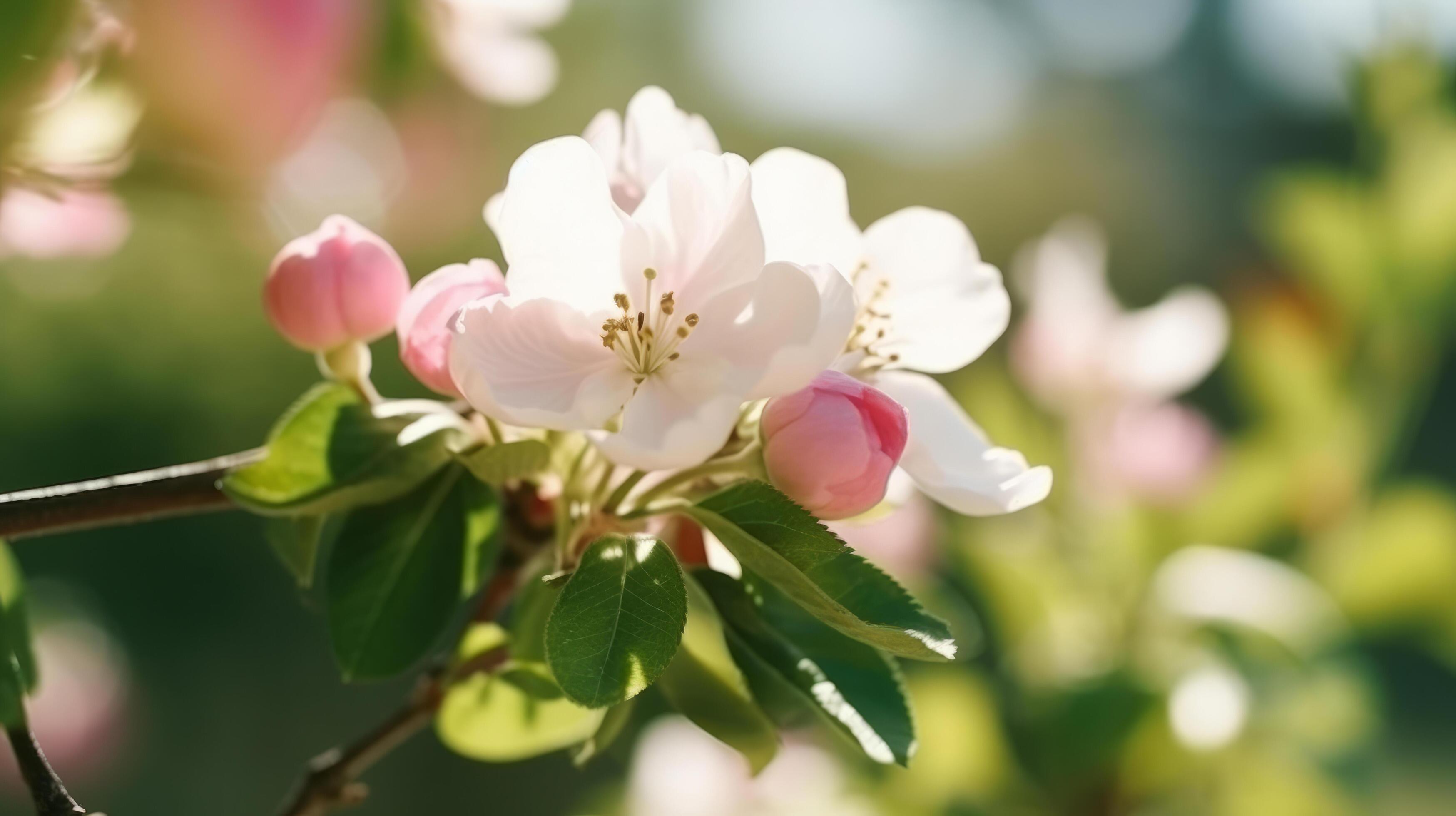 Apple flowers in spring. Illustration Stock Free