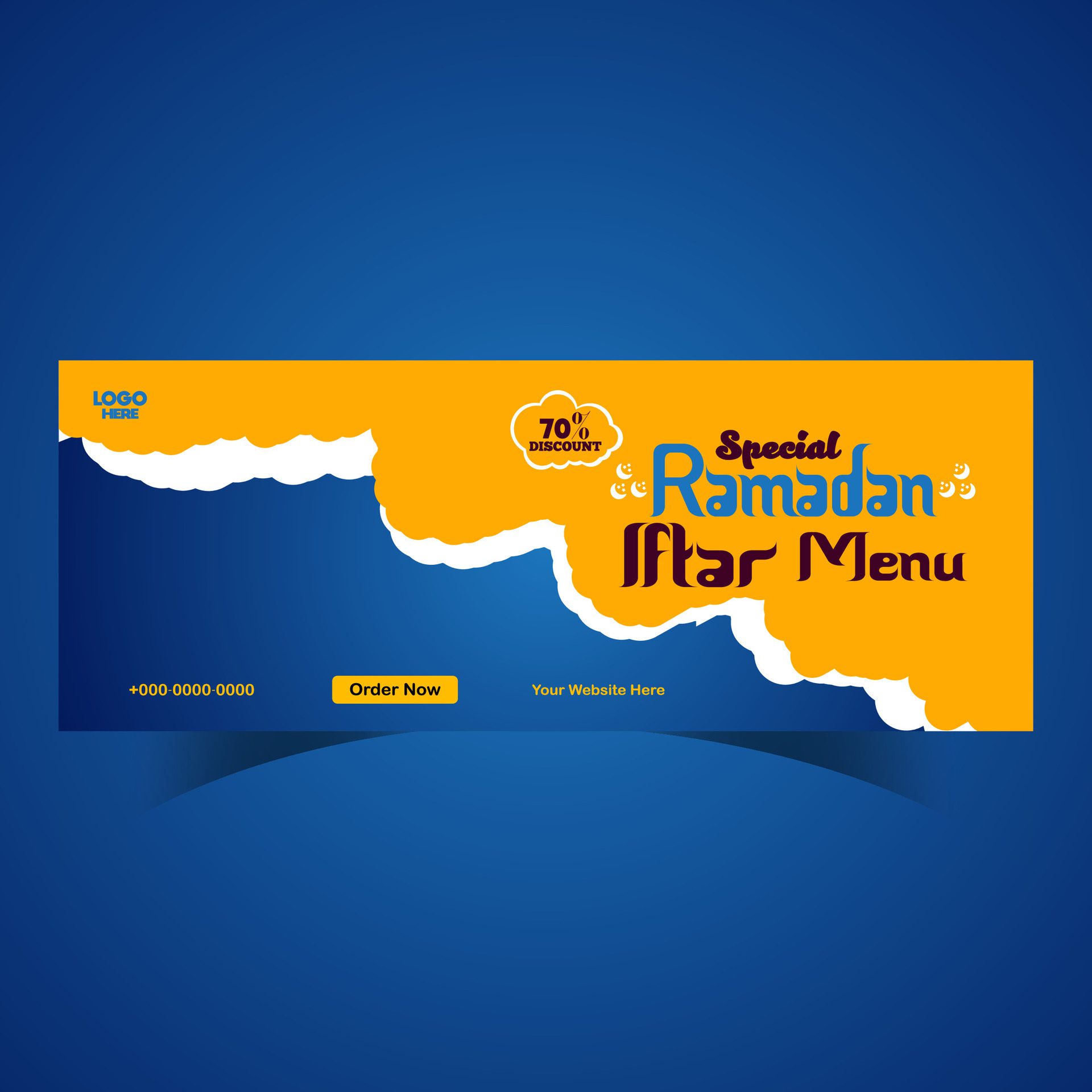 Ramadan food menu post design and social media banner template Free Vector